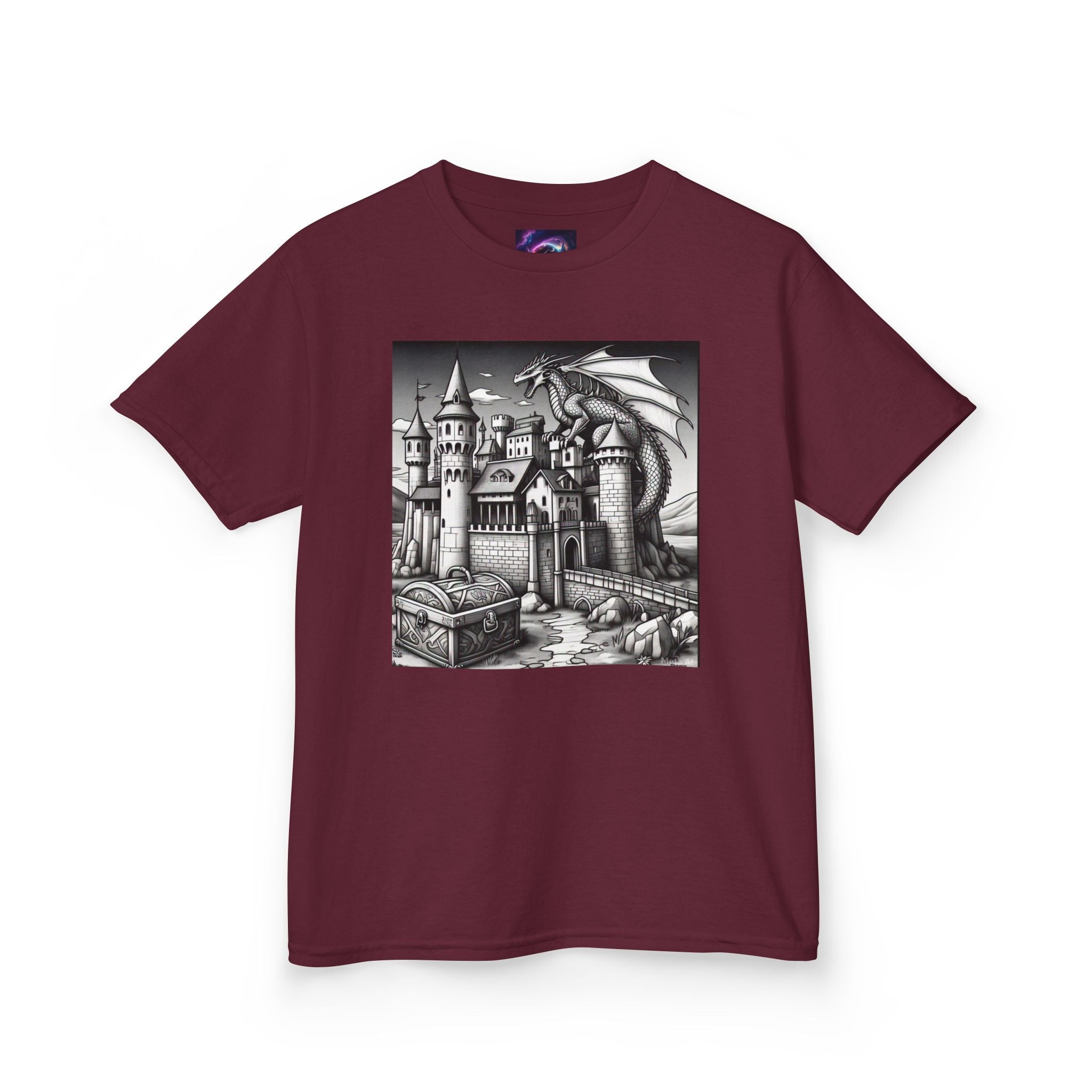 Kids Color Your Own Dragon Castle Tee - Fantasy Adventure Shirt for Imaginative Play - S-Mart Shop Smart Treasures