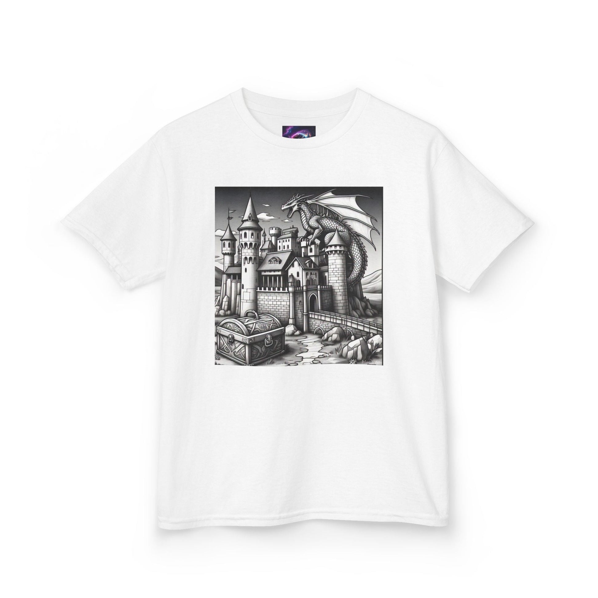 Kids Color Your Own Dragon Castle Tee - Fantasy Adventure Shirt for Imaginative Play - S-Mart Shop Smart Treasures