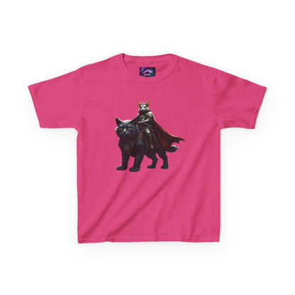 Kids Fantasy Adventure Mouse Riding Battle Cat Tee - Knight with Wolf Design - S-Mart Shop Smart Treasures