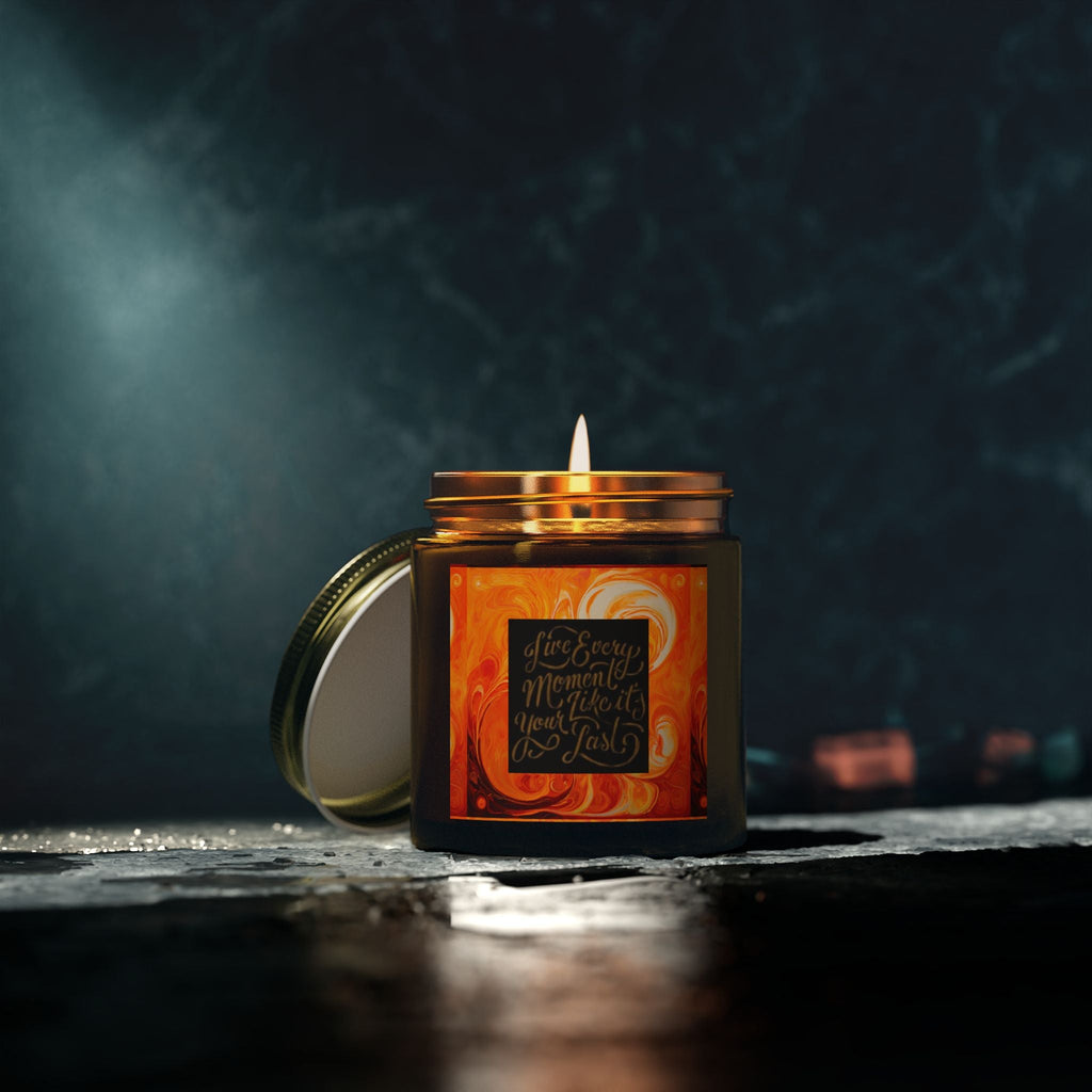 Live Every Moment Scented Candle - Coconut Apricot Wax (4oz, 9oz) - S-Mart Shop Smart Treasures
