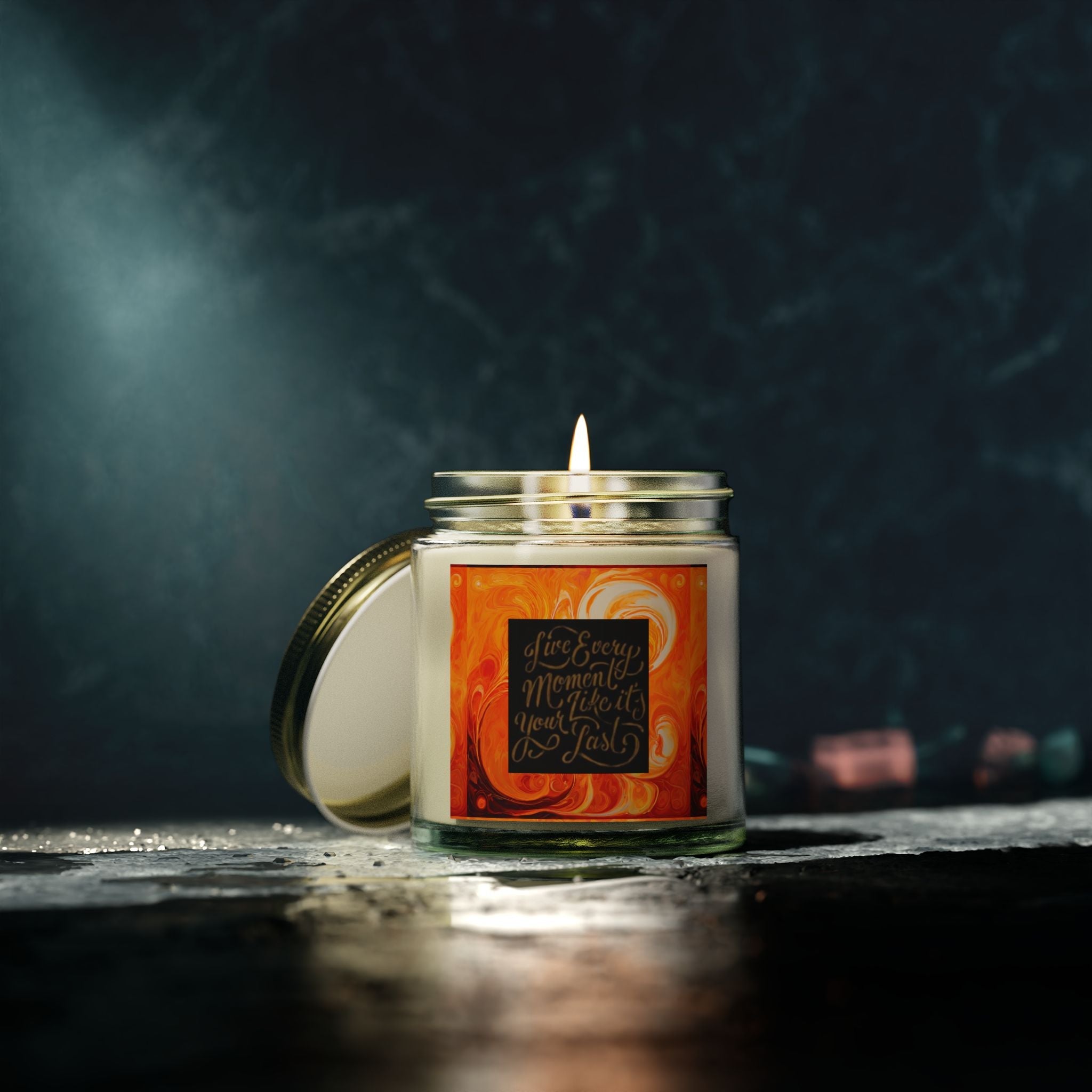 Live Every Moment Scented Candle - Coconut Apricot Wax (4oz, 9oz) - S-Mart Shop Smart Treasures