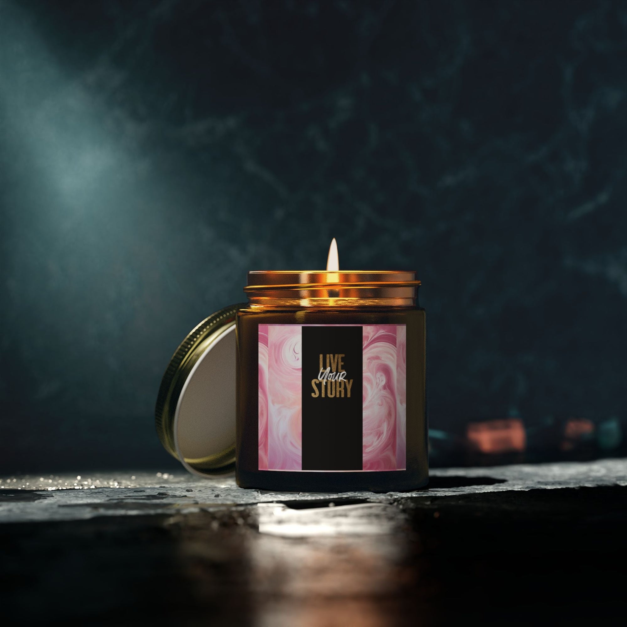 Live Your Story Scented Candle - Coconut Apricot Wax (4oz, 9oz) - Relaxing Home Fragrance for Any Occasion - S - Mart Shop Smart Treasures