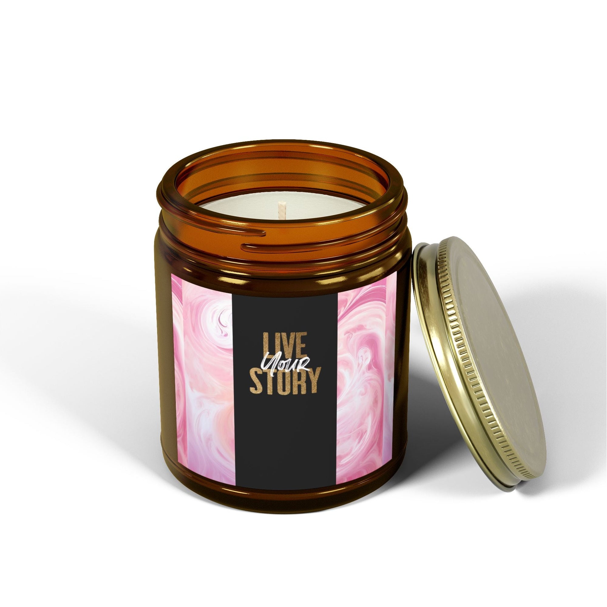 Live Your Story Scented Candle - Coconut Apricot Wax (4oz, 9oz) - Relaxing Home Fragrance for Any Occasion - S - Mart Shop Smart Treasures