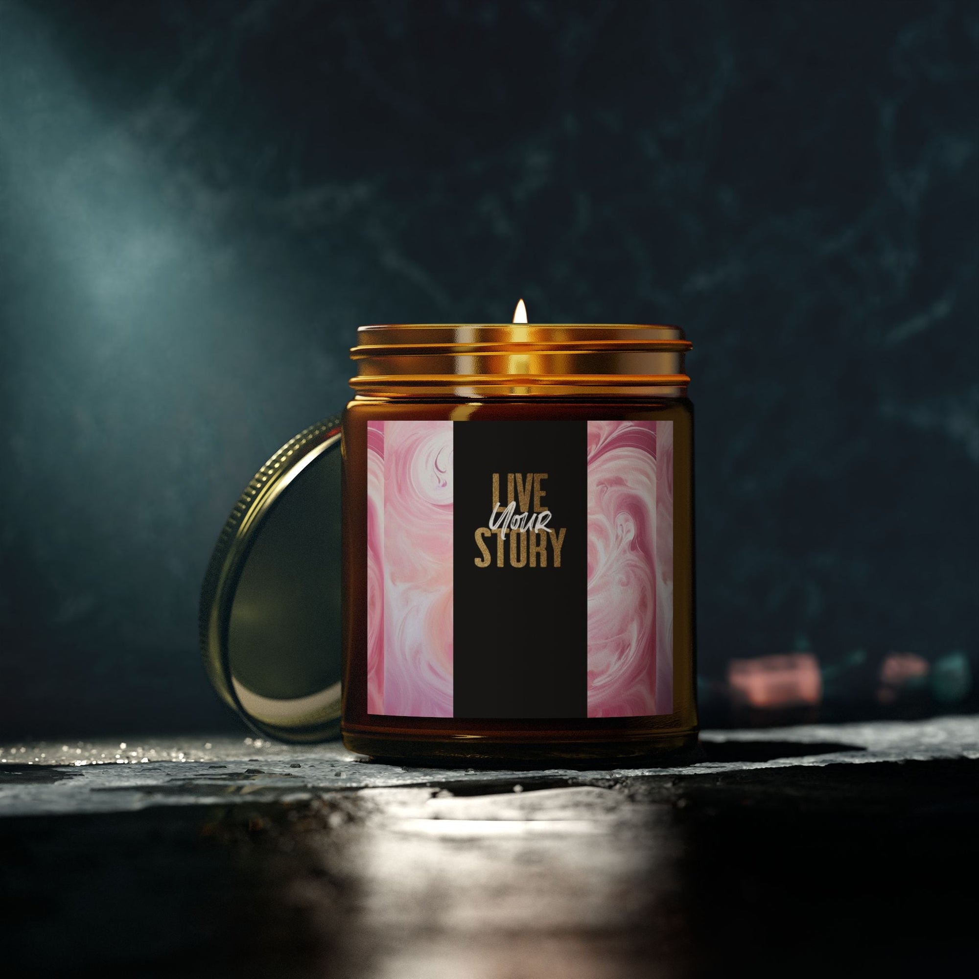 Live Your Story Scented Candle - Coconut Apricot Wax (4oz, 9oz) - Relaxing Home Fragrance for Any Occasion - S - Mart Shop Smart Treasures