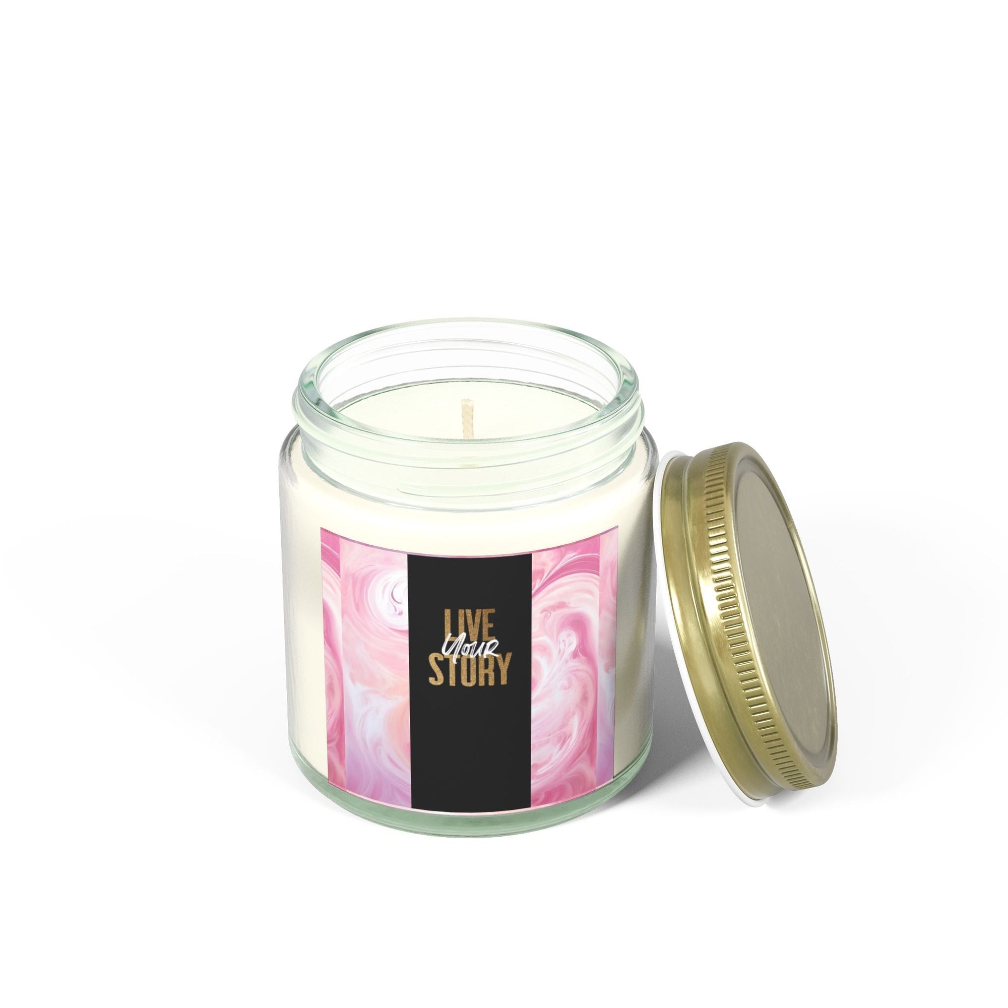 Live Your Story Scented Candle - Coconut Apricot Wax (4oz, 9oz) - Relaxing Home Fragrance for Any Occasion - S - Mart Shop Smart Treasures