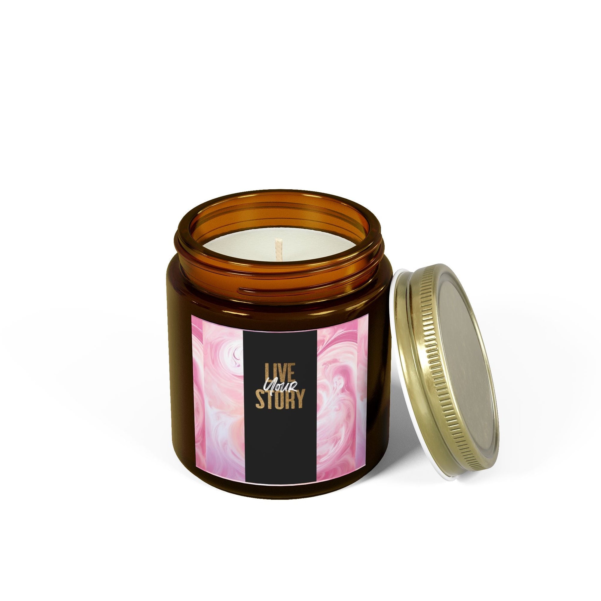 Live Your Story Scented Candle - Coconut Apricot Wax (4oz, 9oz) - Relaxing Home Fragrance for Any Occasion - S - Mart Shop Smart Treasures
