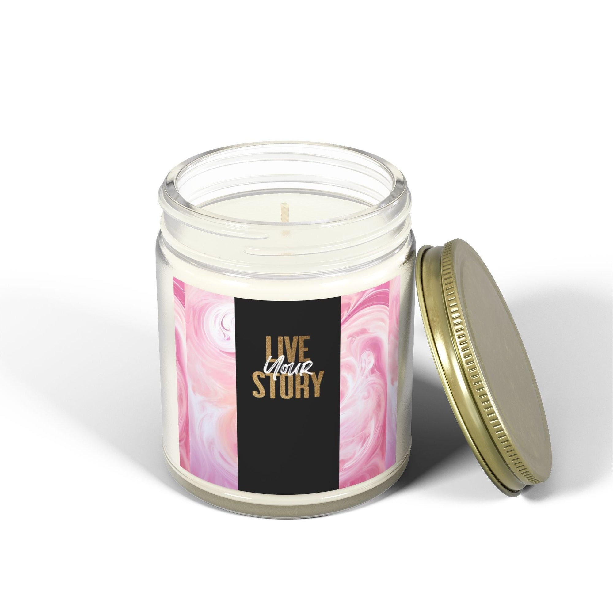 Live Your Story Scented Candle - Coconut Apricot Wax (4oz, 9oz) - Relaxing Home Fragrance for Any Occasion - S - Mart Shop Smart Treasures