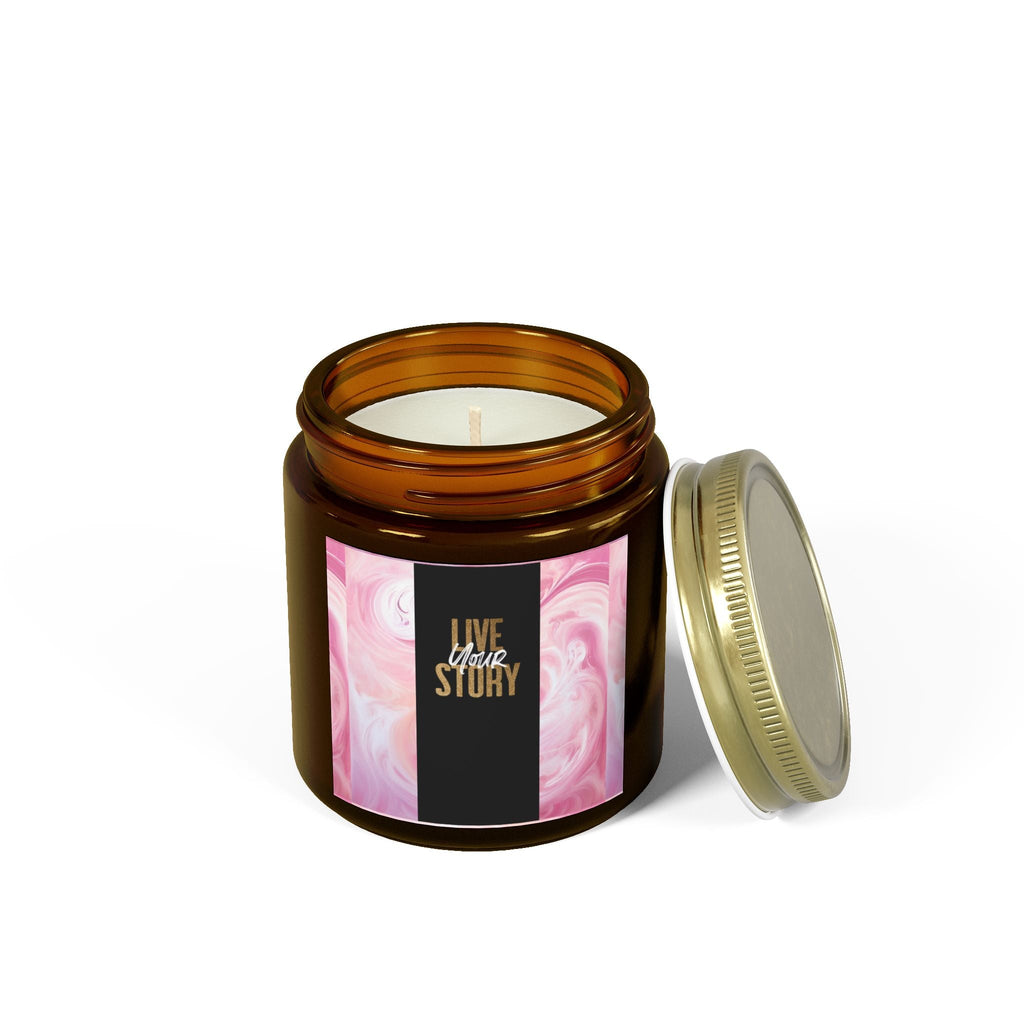 Live Your Story Scented Candle - Coconut Apricot Wax (4oz, 9oz) - Relaxing Home Fragrance for Any Occasion - S - Mart Shop Smart Treasures