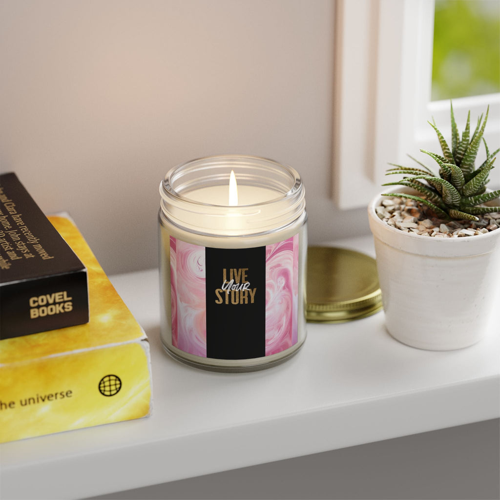 Live Your Story Scented Candle - Coconut Apricot Wax (4oz, 9oz) - Relaxing Home Fragrance for Any Occasion - S - Mart Shop Smart Treasures