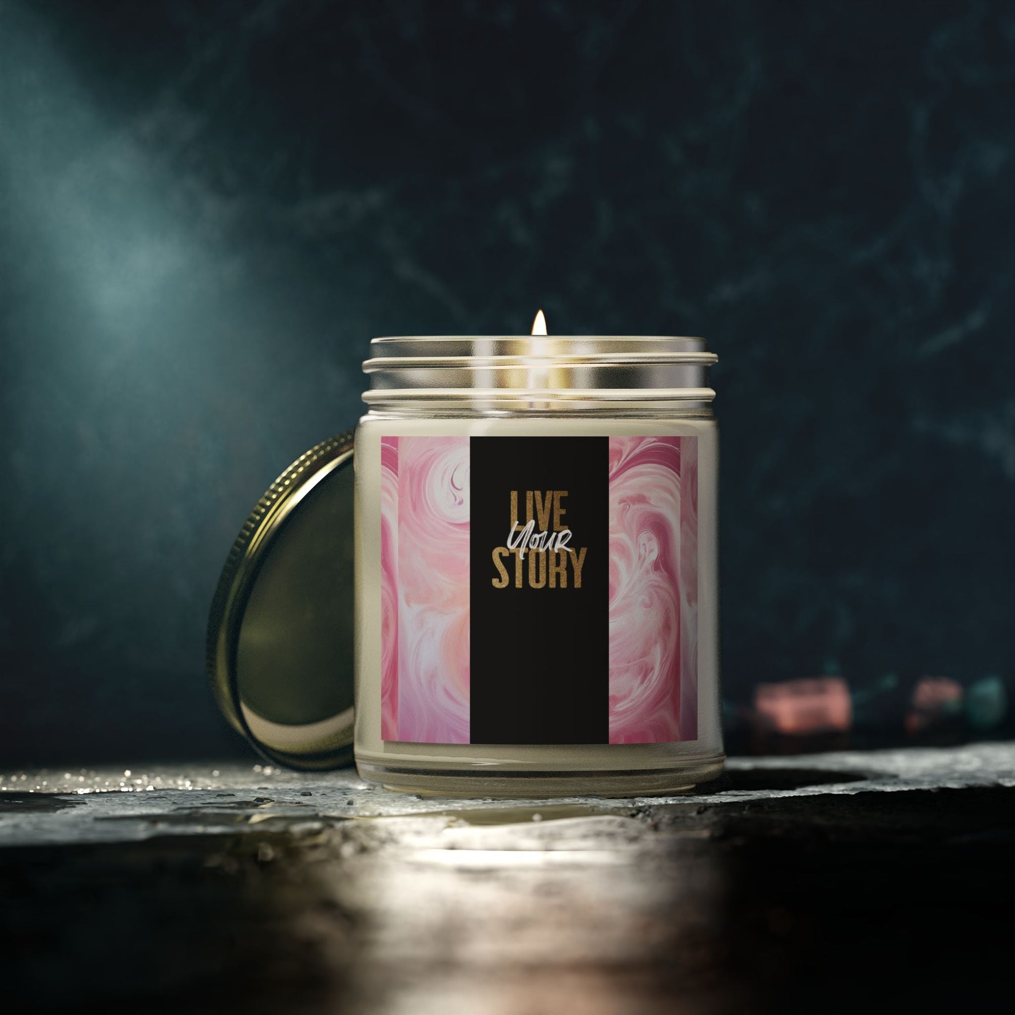 Live Your Story Scented Candle - Coconut Apricot Wax (4oz, 9oz) - Relaxing Home Fragrance for Any Occasion - S - Mart Shop Smart Treasures