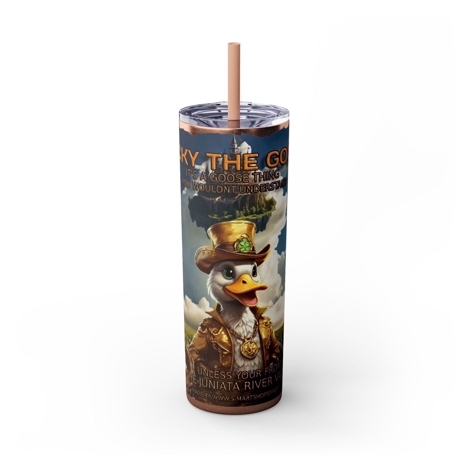 Lucky The Goose Skinny Tumbler with Straw, 20oz - S-Mart Shop Smart Treasures