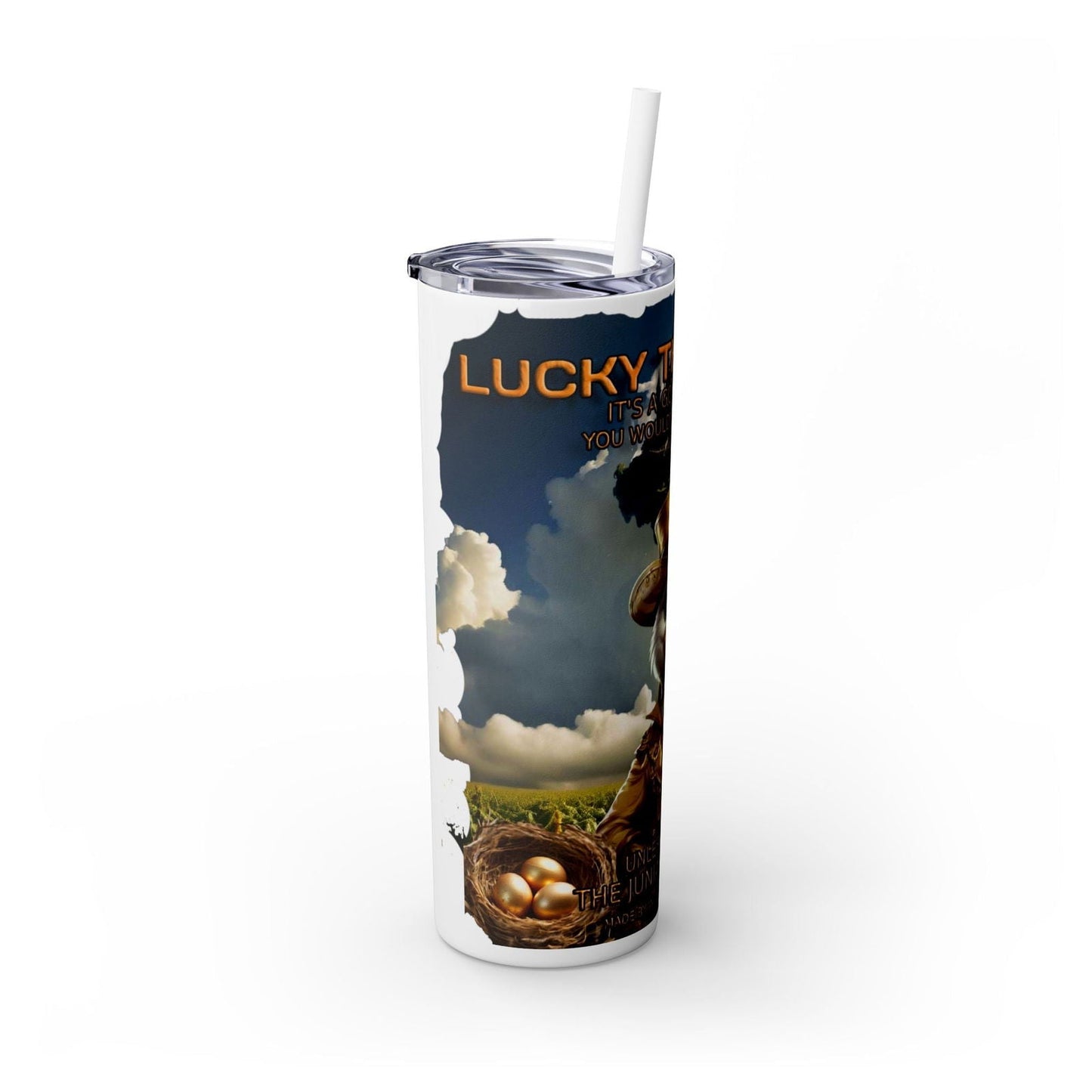 Lucky The Goose Skinny Tumbler with Straw, 20oz - S-Mart Shop Smart Treasures