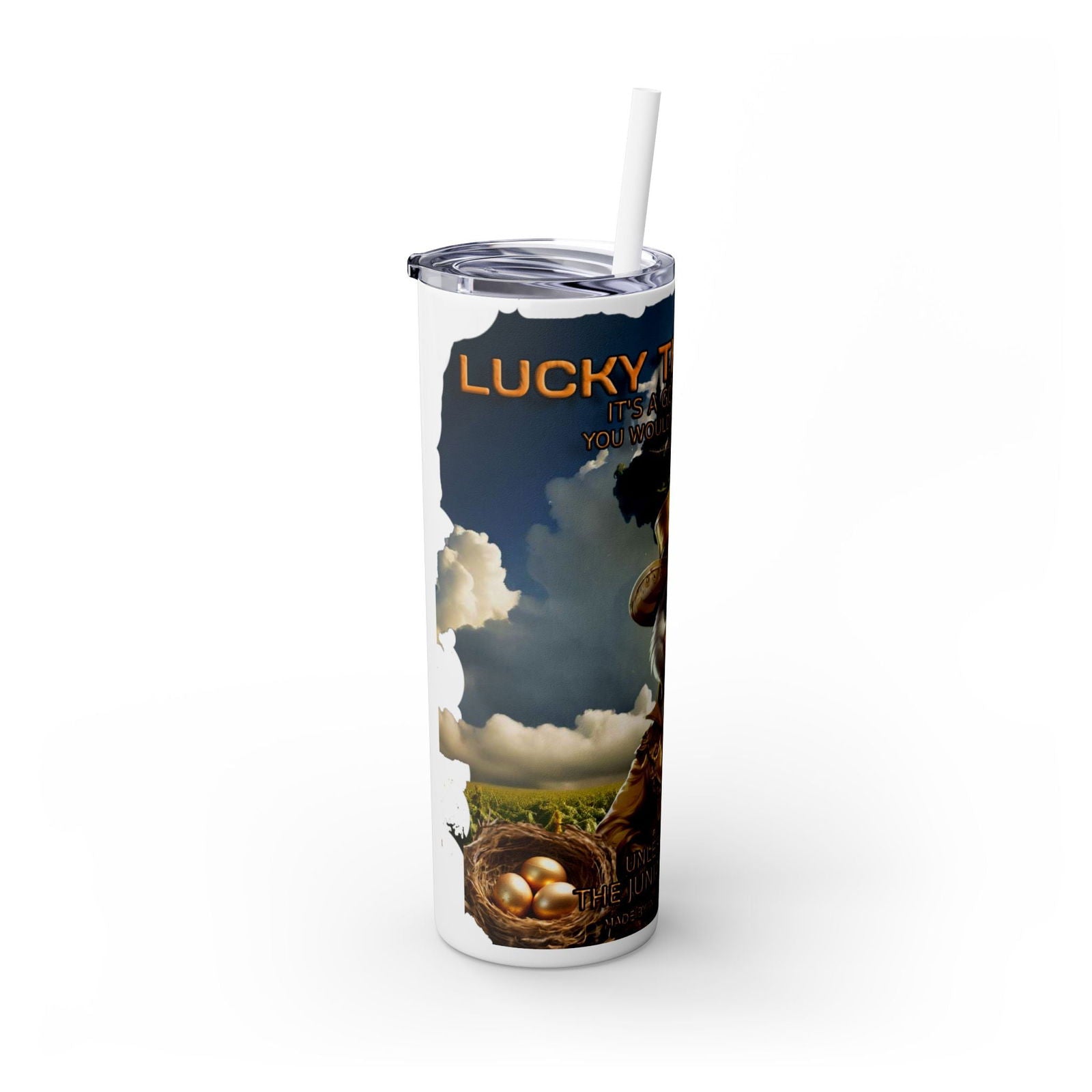 Lucky The Goose Skinny Tumbler with Straw, 20oz - S-Mart Shop Smart Treasures