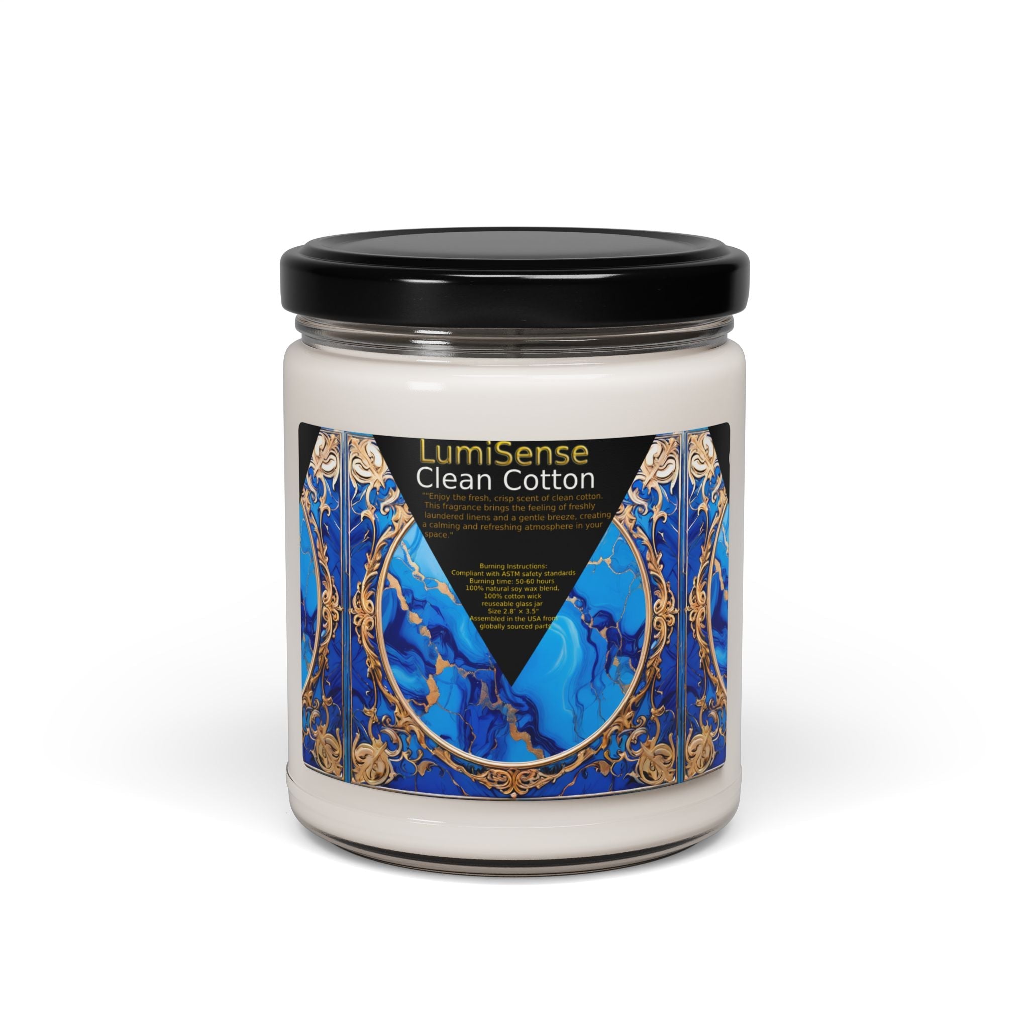 LumiSense Clean Cotton Scented Soy Candle - 9oz Aromatherapy - S-Mart Shop Smart Treasures