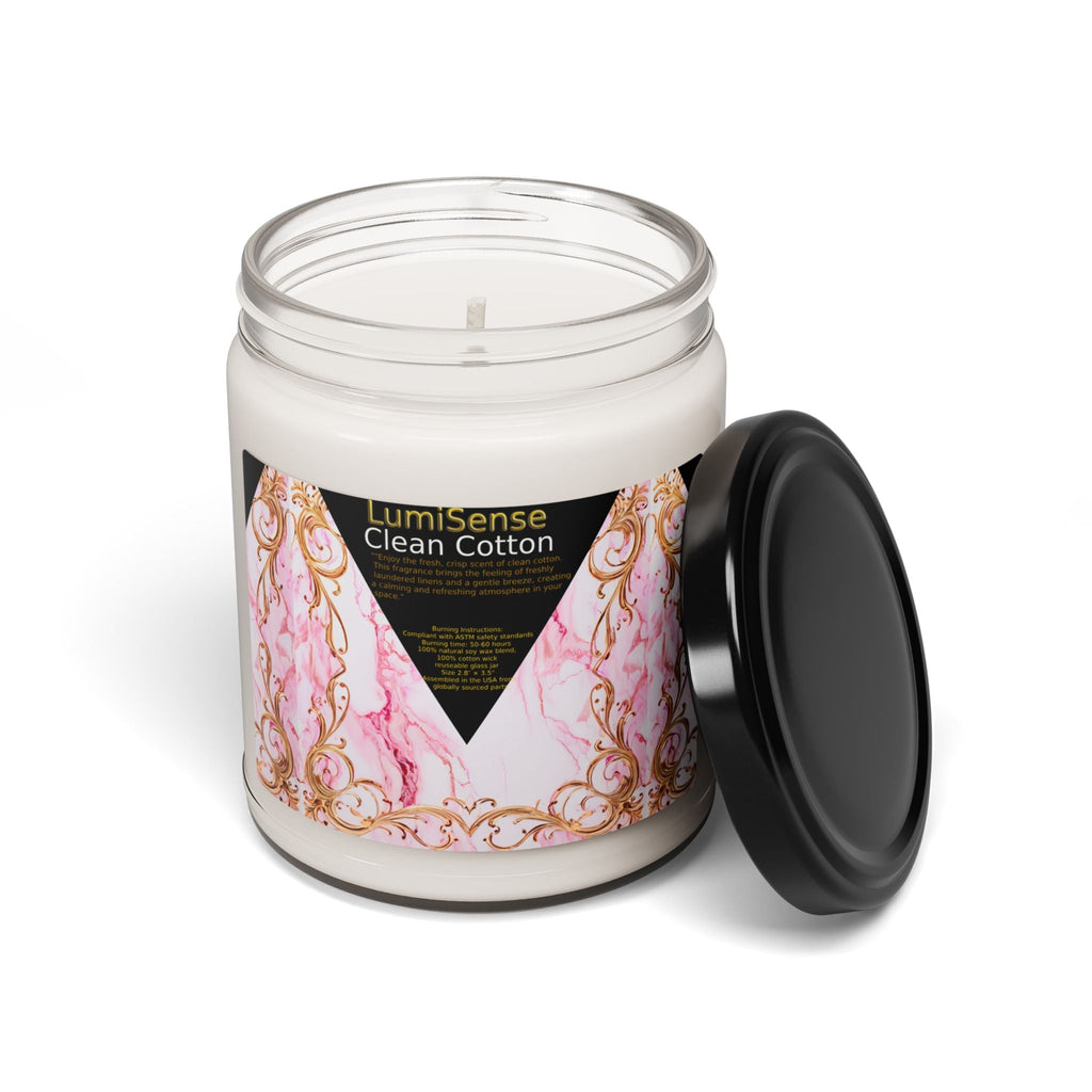 LumiSense Clean Cotton Scented Soy Candle - 9oz Elegant Home Fragrance - S-Mart Shop Smart Treasures