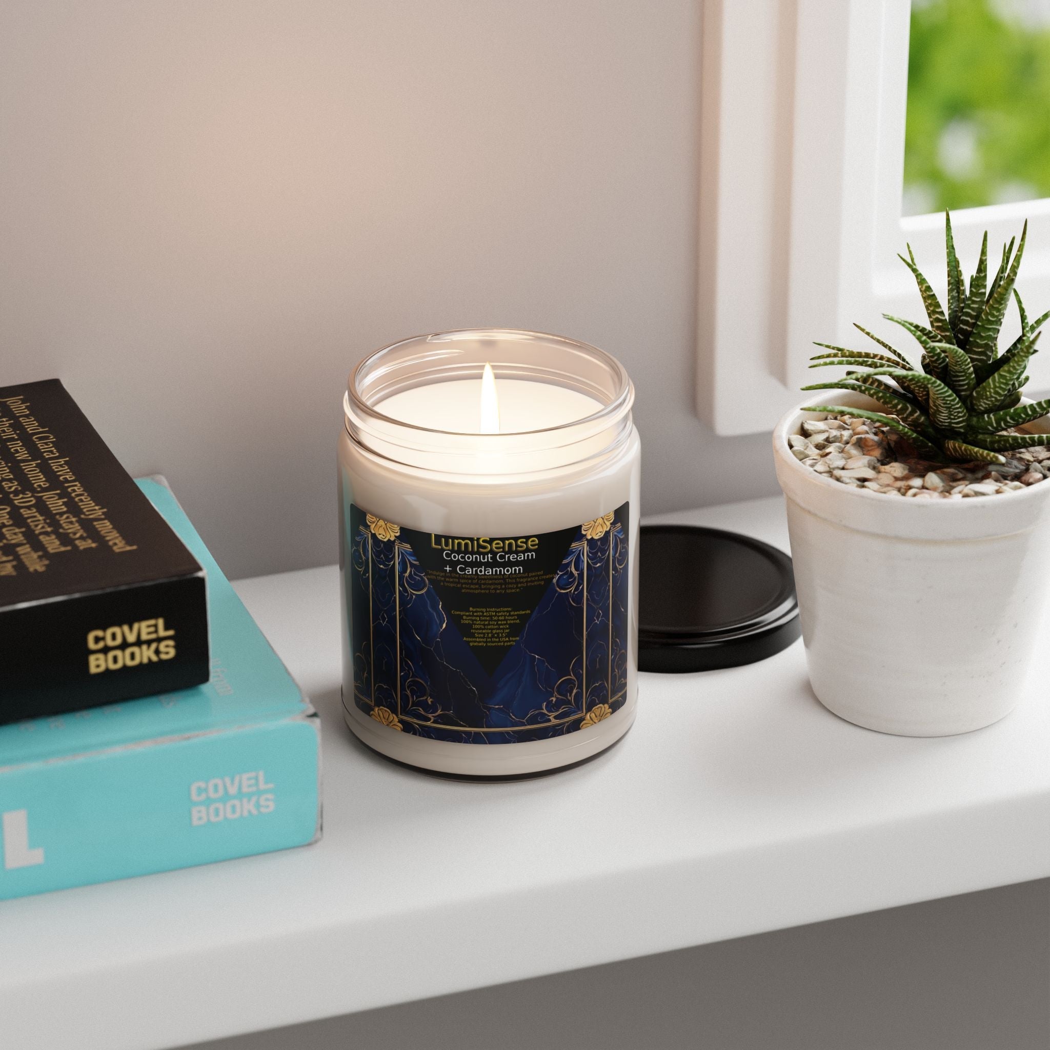 LumiSense Coconut Cream & Cardamom Scented Soy Candle - 9oz Aromatherapy Delight - S-Mart Shop Smart Treasures