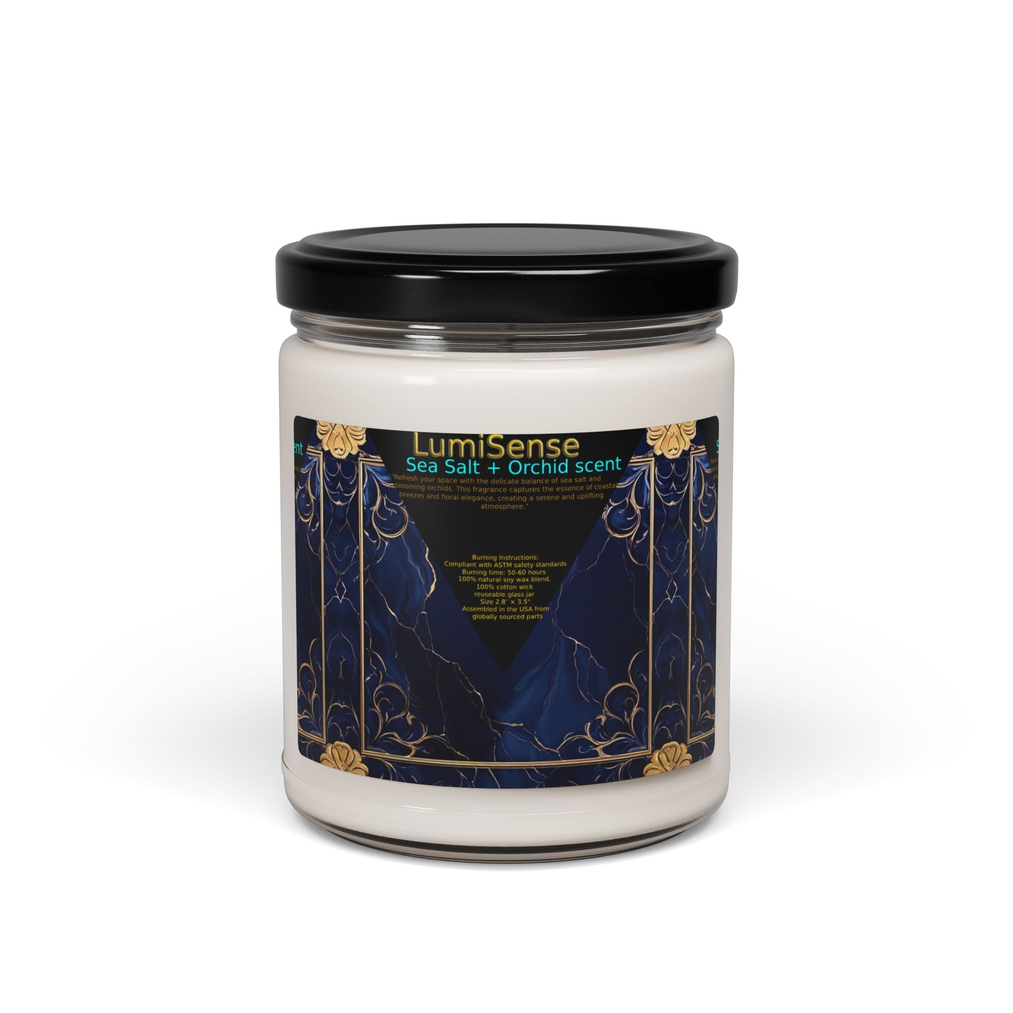 LumiSense Scented Soy Candle - Sea Salt + Orchid | Relaxing Home Fragrance for Spa Days & Self-Care - S-Mart Shop Smart Treasures