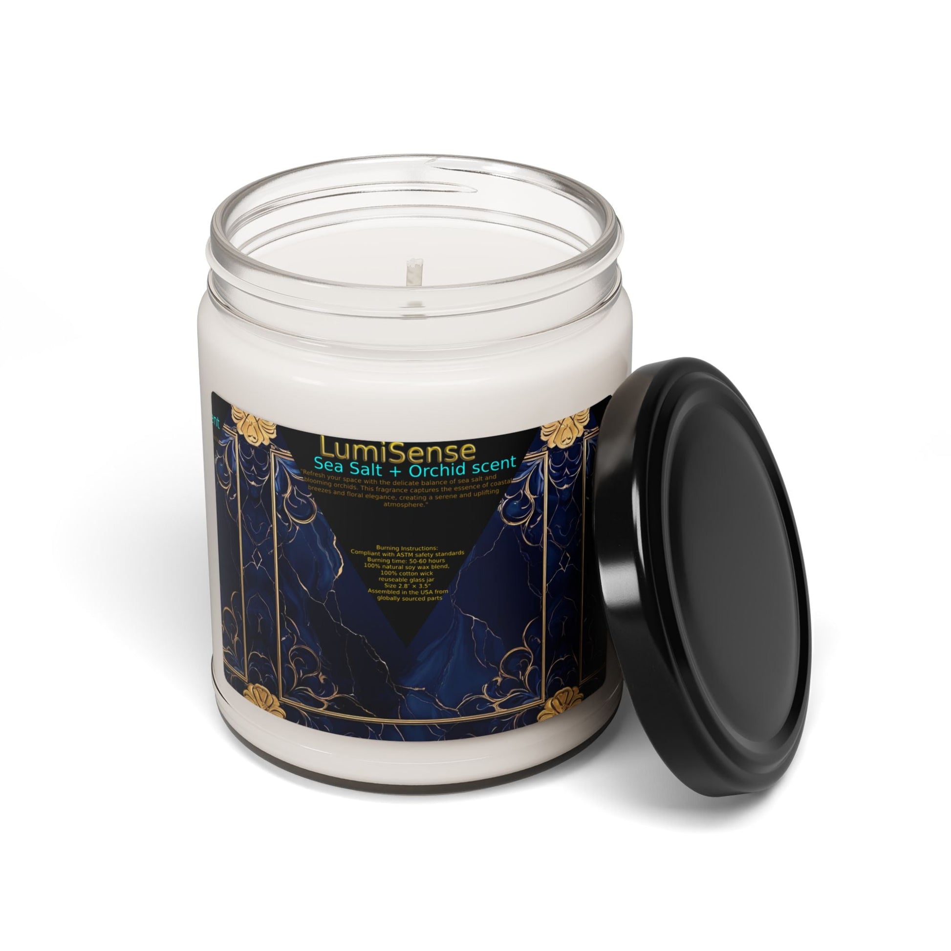 LumiSense Scented Soy Candle - Sea Salt + Orchid | Relaxing Home Fragrance for Spa Days & Self-Care - S-Mart Shop Smart Treasures