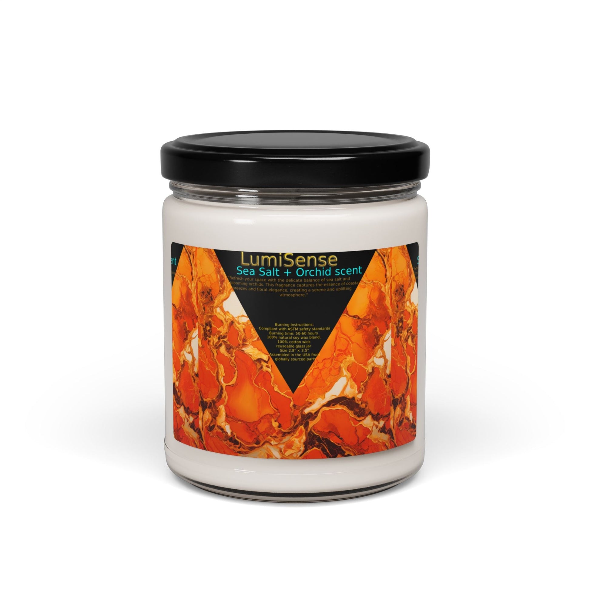 LumiSense Sea Salt + Orchid Scented Soy Candle - 9oz Aromatherapy - S-Mart Shop Smart Treasures