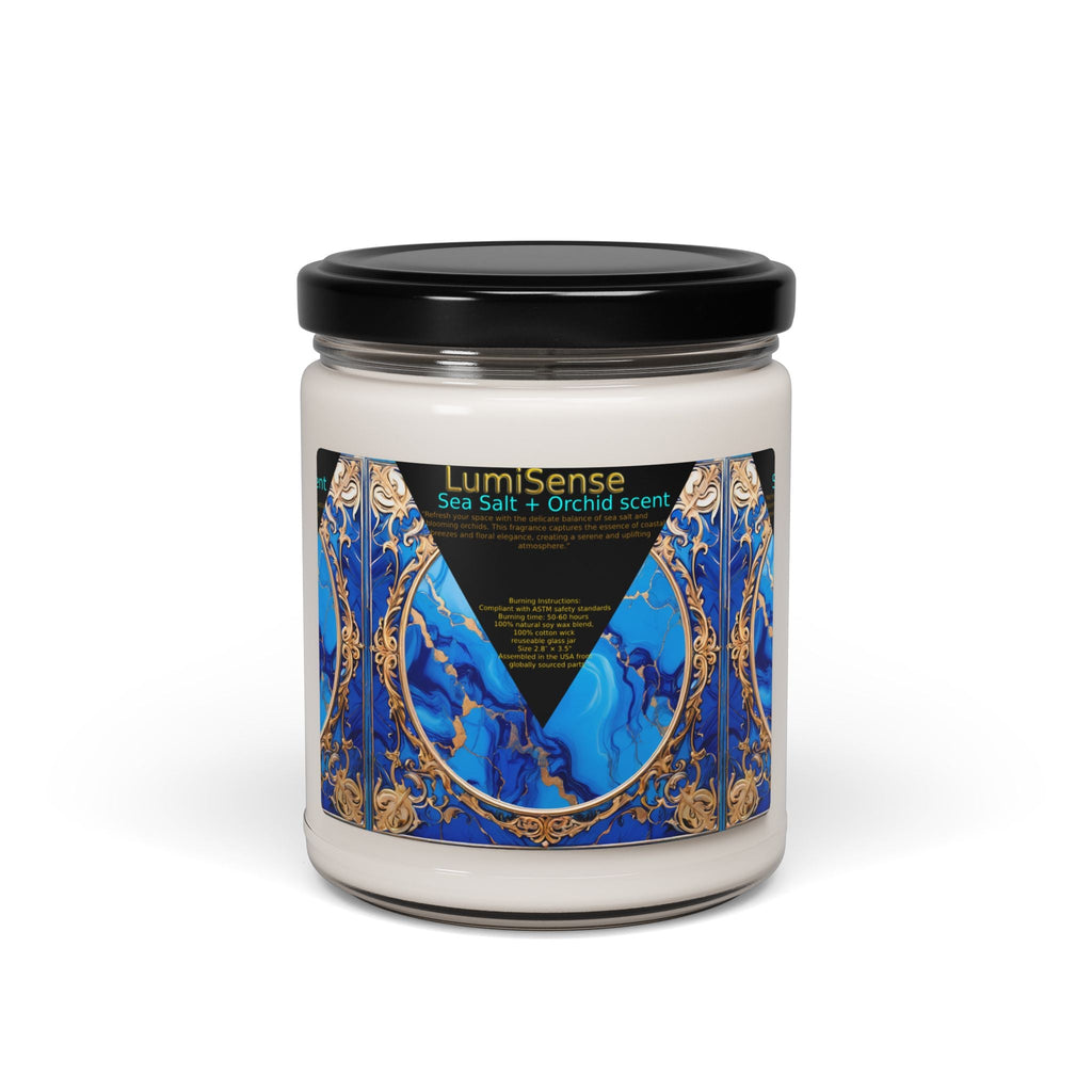 LumiSense Sea Salt + Orchid Scented Soy Candle - 9oz Aromatherapy Candle for Relaxation and Home Decor - S-Mart Shop Smart Treasures
