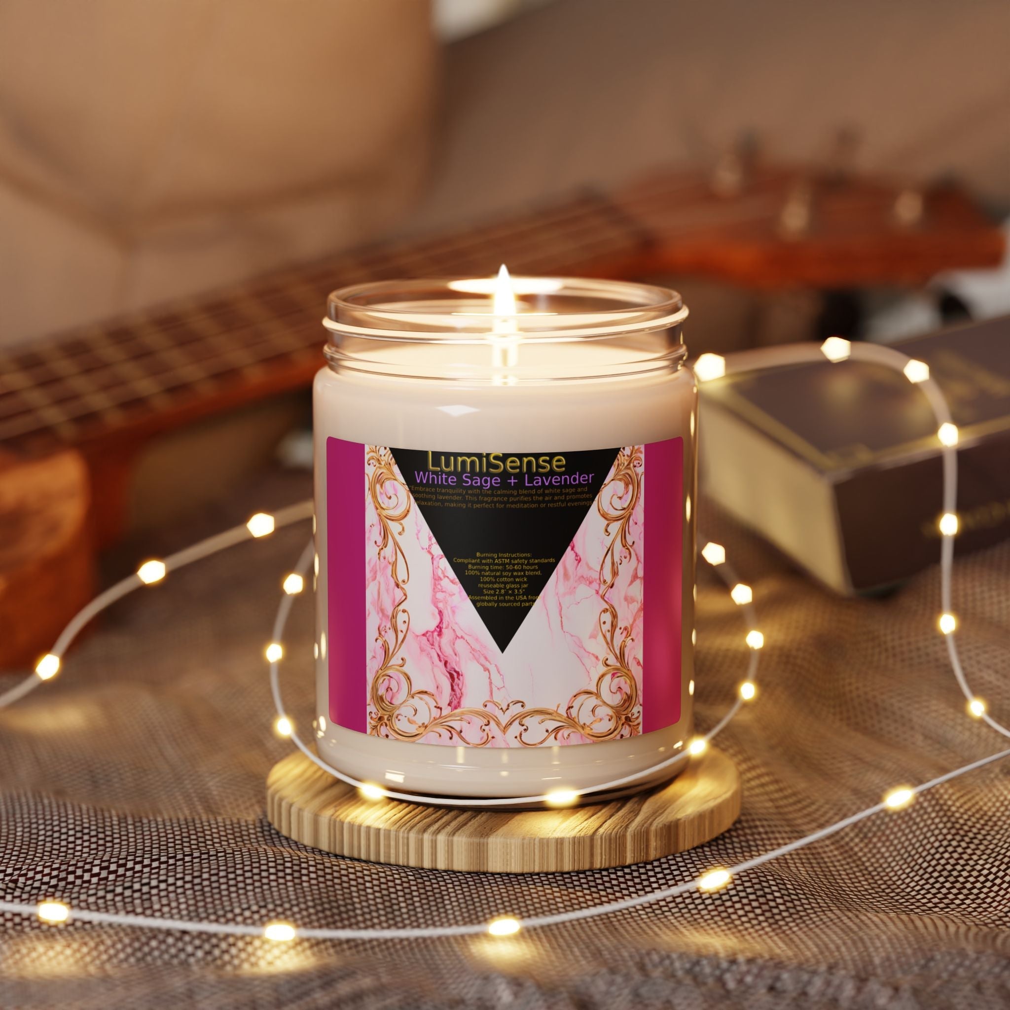 LumiSense White Sage + Lavender Scented Soy Candle - 9oz Relaxation Gift - S-Mart Shop Smart Treasures