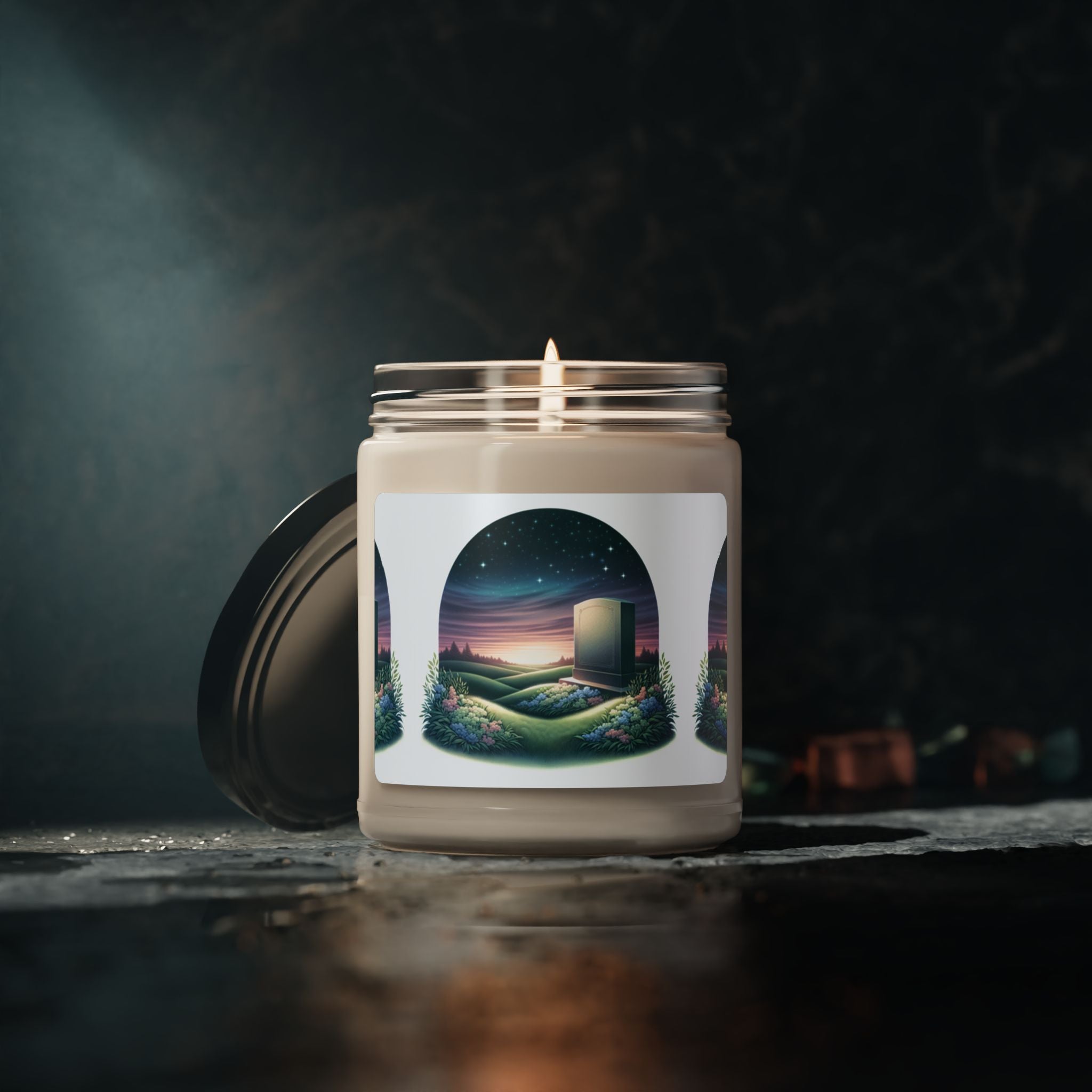 Memorial Memory Of.. Customizable Name/Text Scented Soy Candle - 9oz Nature-Inspired Home Décor - S-Mart Shop Smart Treasures