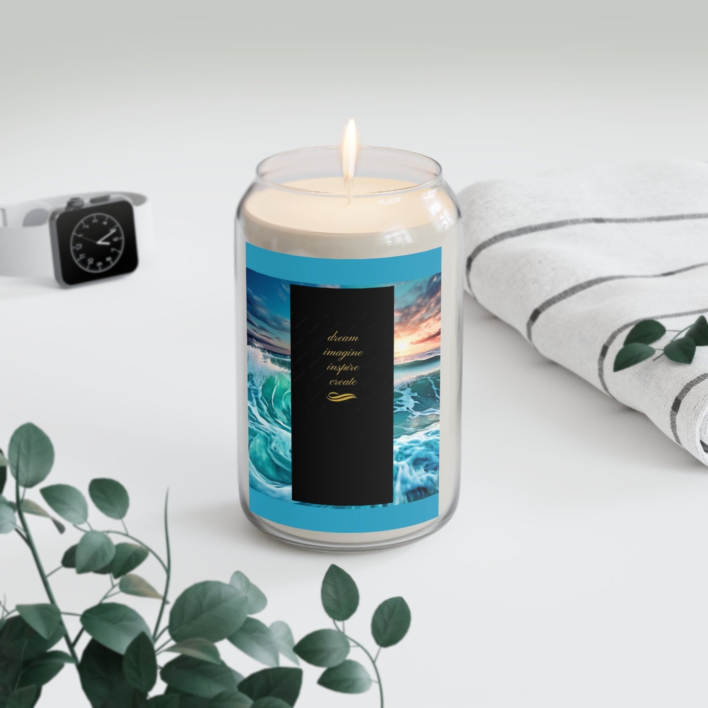 Ocean Breeze Scented Candle - Dream Inspire Create - 13.75oz - S-Mart Shop Smart Treasures