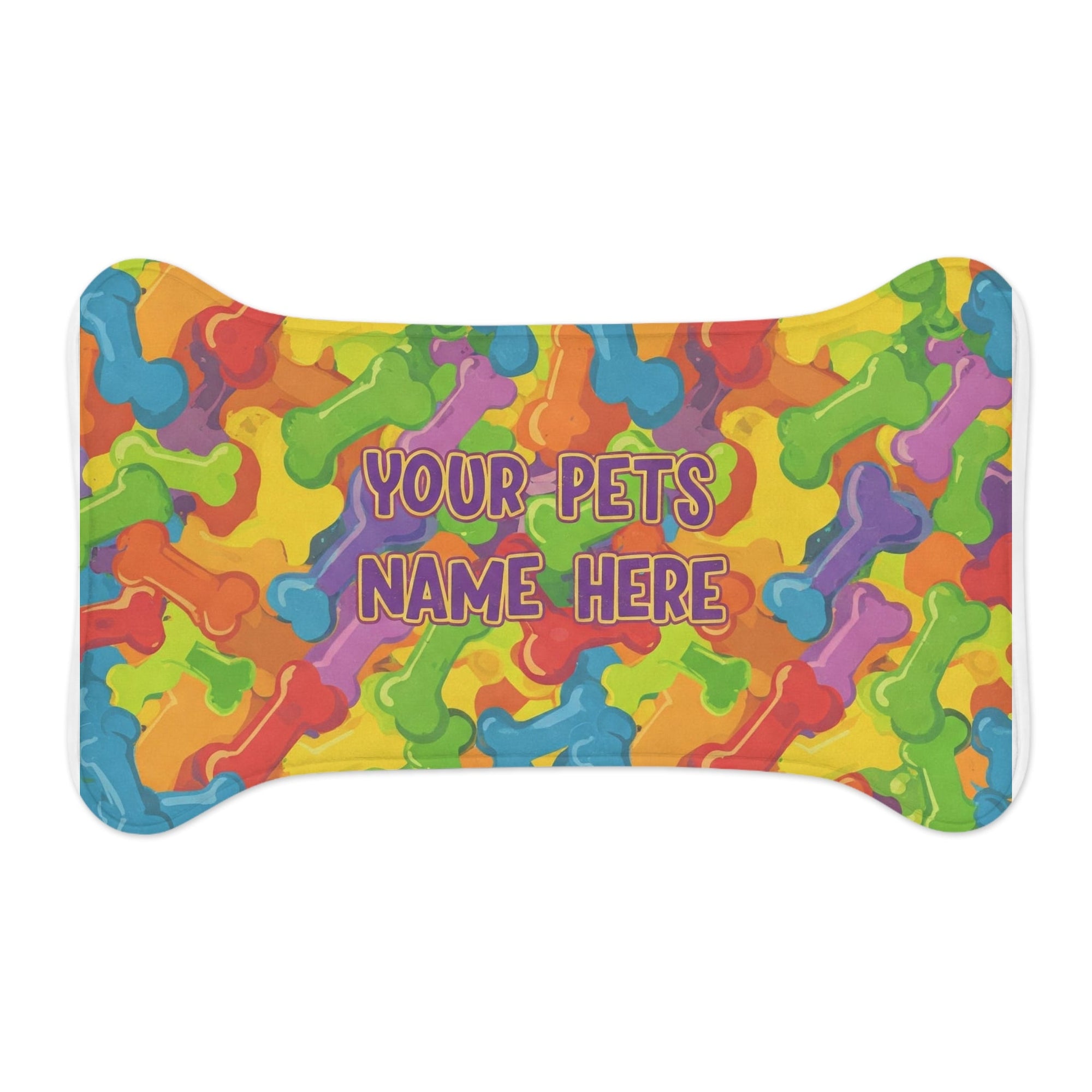 Personalized Colorful Pet Feeding Mat - Customizable with Your Pet's Name - S - Mart Shop Smart Treasures