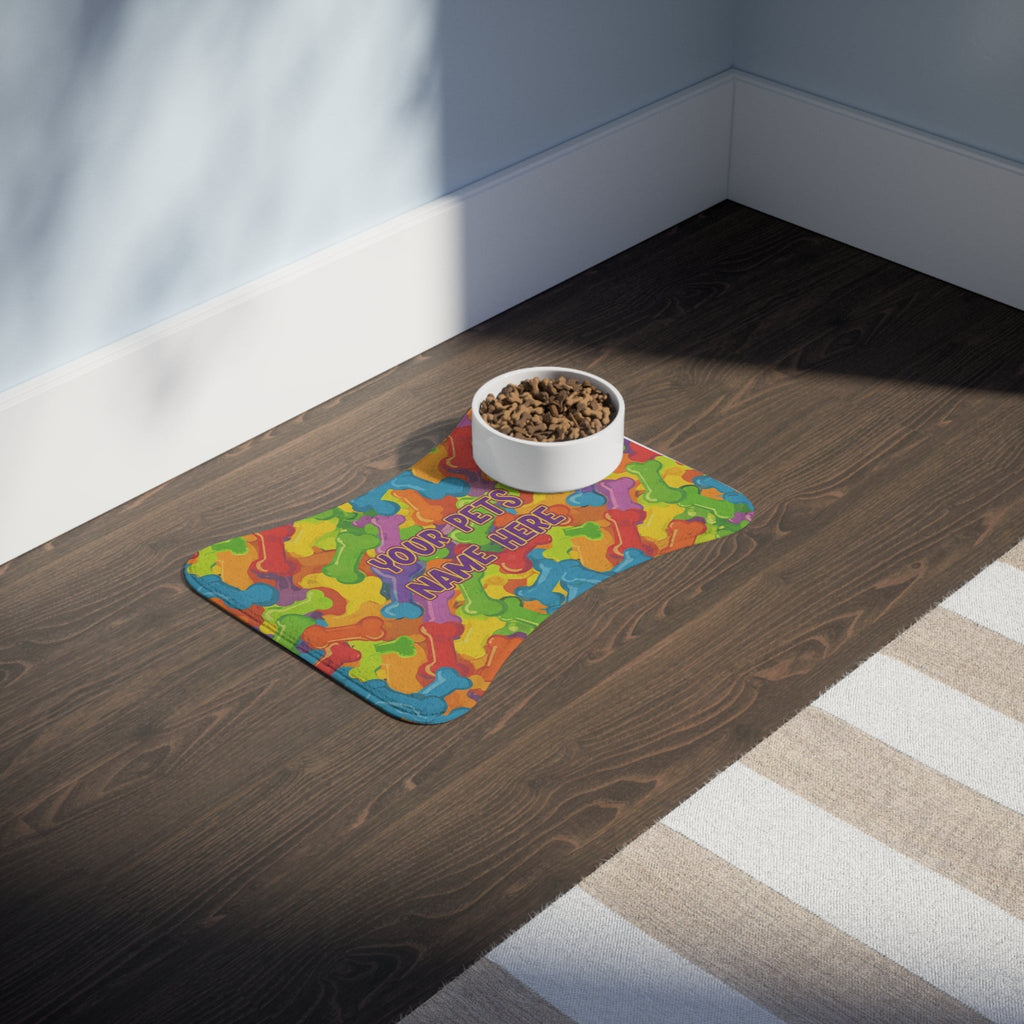 Personalized Colorful Pet Feeding Mat - Customizable with Your Pet's Name - S - Mart Shop Smart Treasures