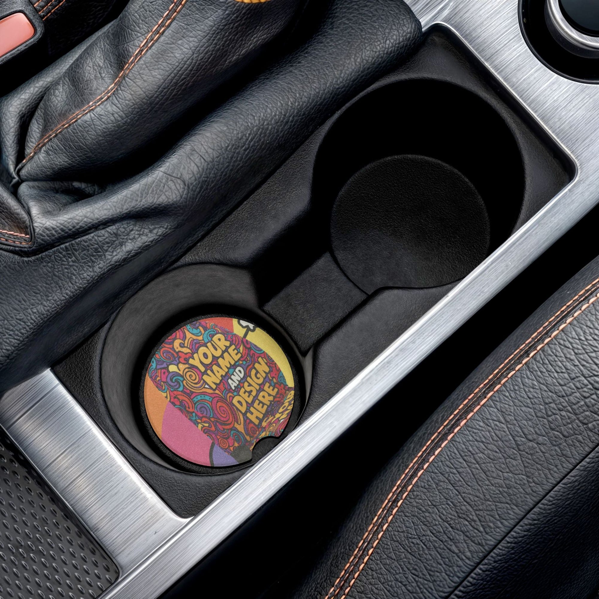 Personalized Soapstone Car Coaster - Unique Colorful Design for Your Vehicle - S - Mart Shop Smart Treasures