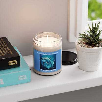 Pisces Dolphin Spirit Animal Scented Soy Candle - 9oz - Ocean Fresh Aroma for Astrology Lovers - S-Mart Shop Smart Treasures