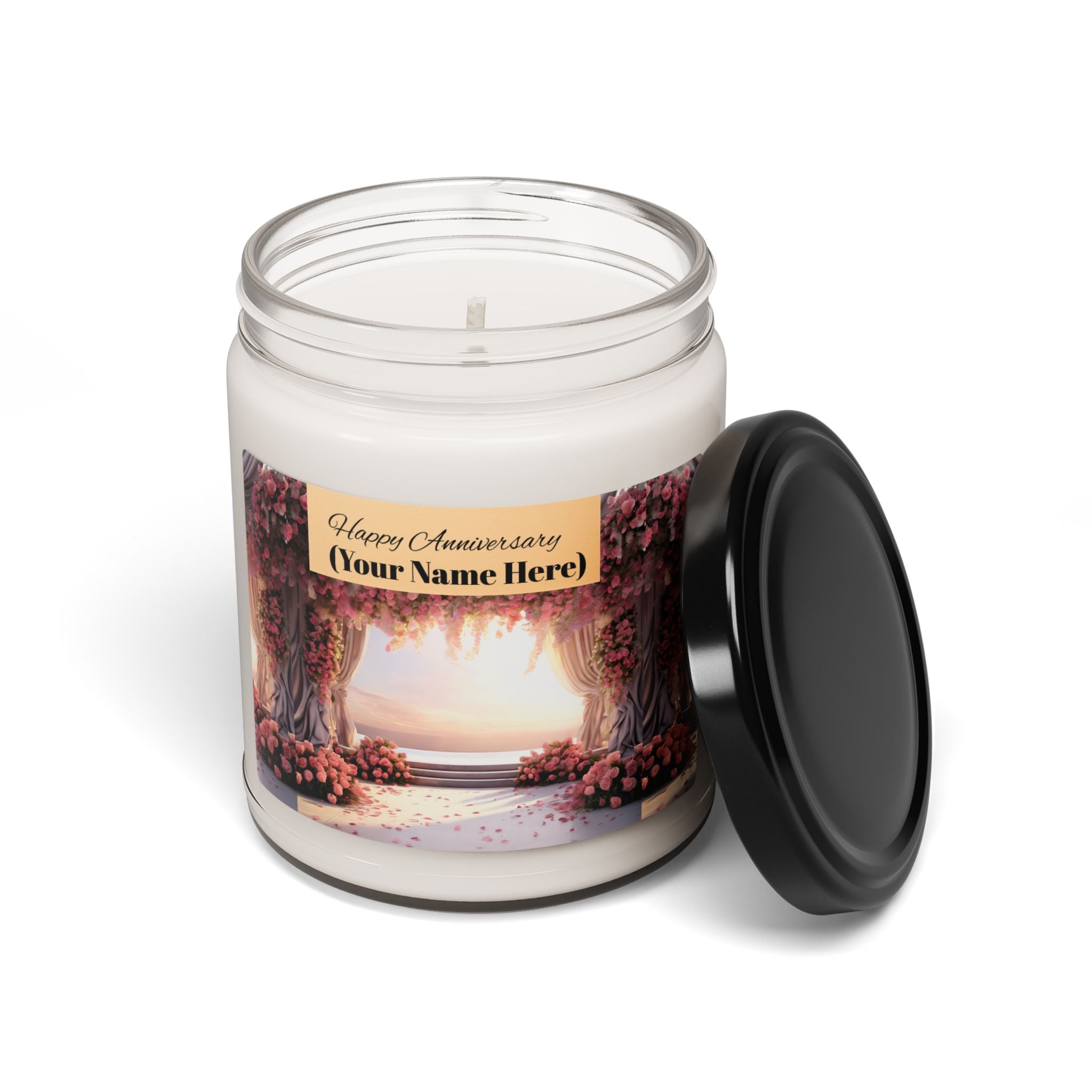 Romantic Floral Wedding/Anniversary Soy Candle, 9 oz - S-Mart Shop Smart Treasures