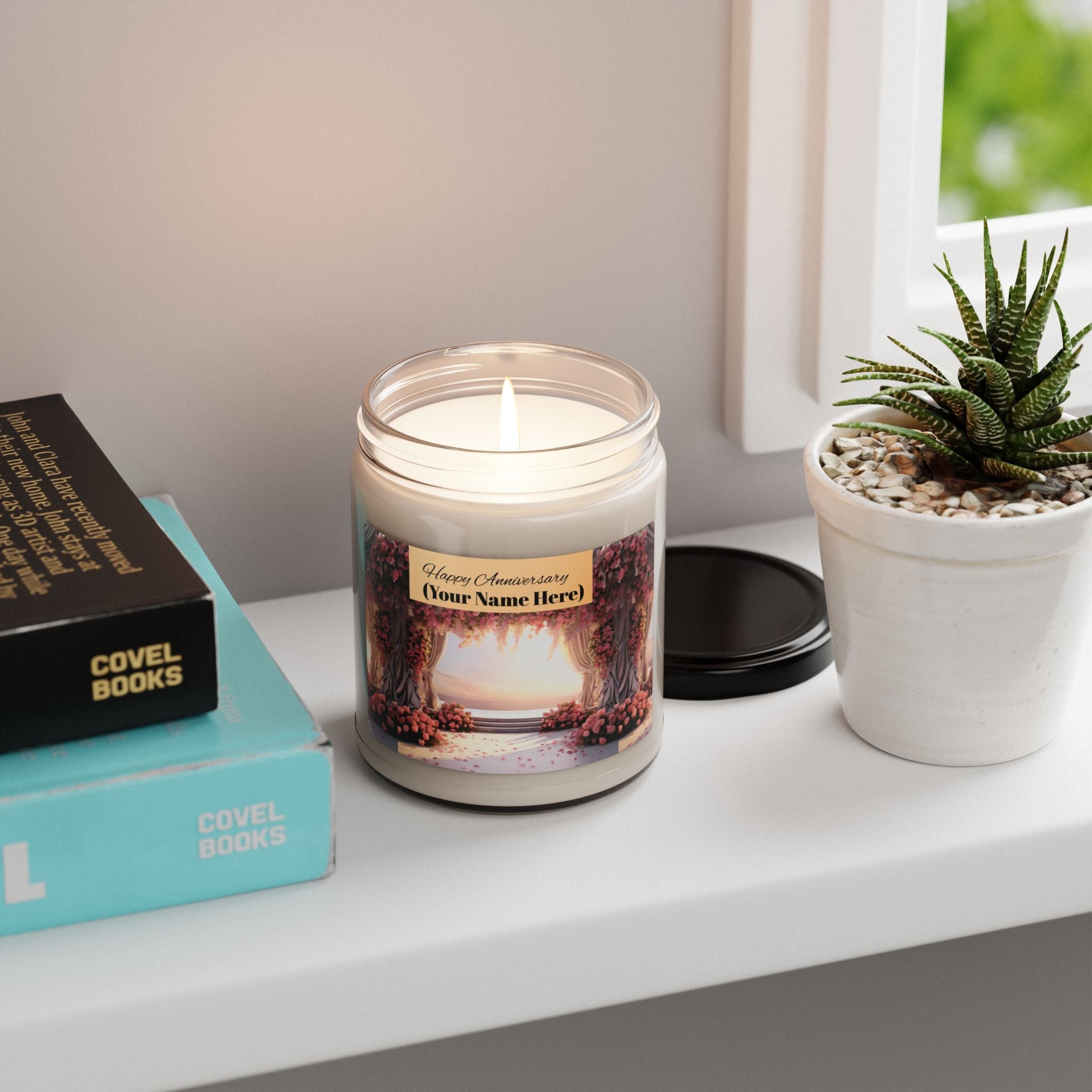 Romantic Floral Wedding/Anniversary Soy Candle, 9 oz - S-Mart Shop Smart Treasures