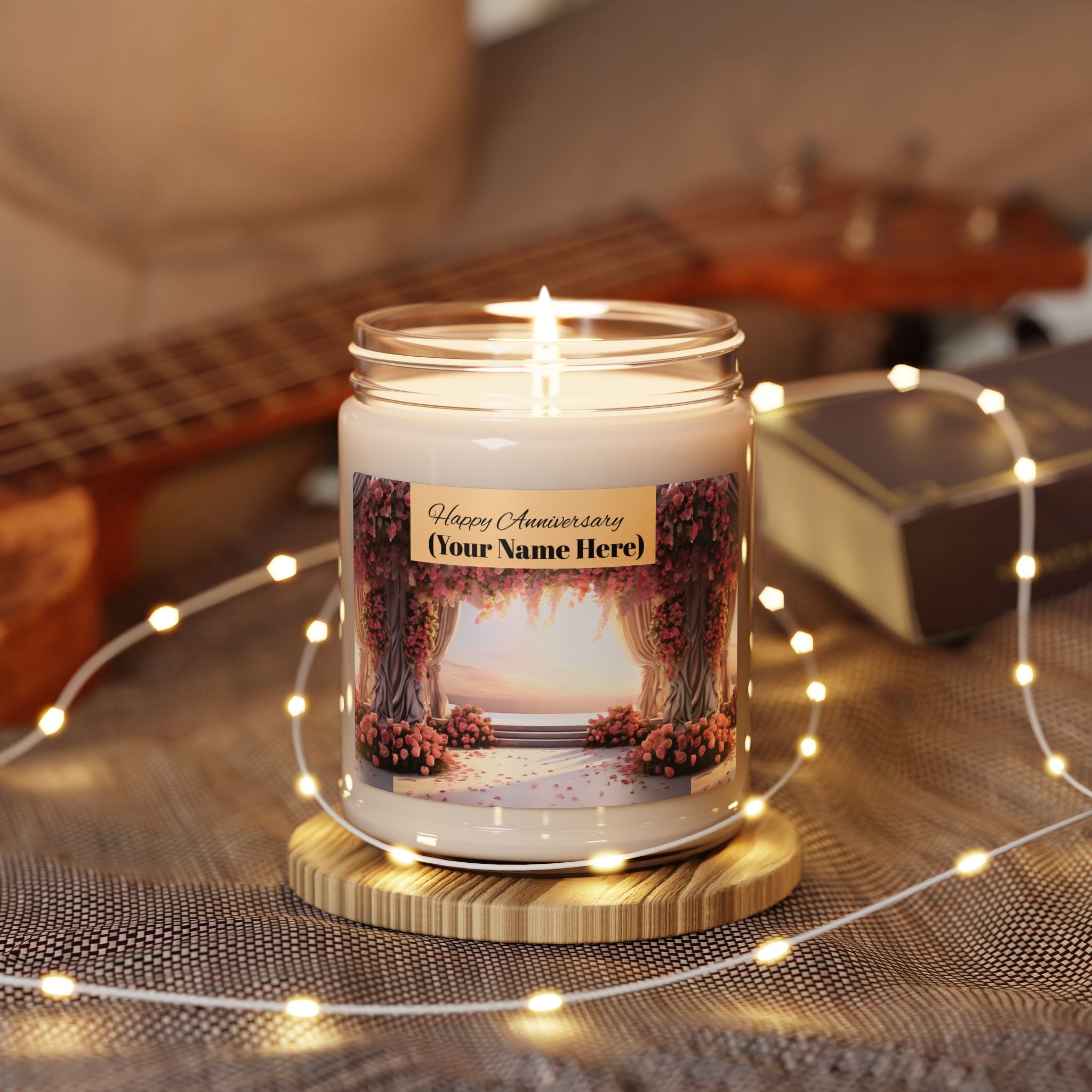Romantic Floral Wedding/Anniversary Soy Candle, 9 oz - S-Mart Shop Smart Treasures