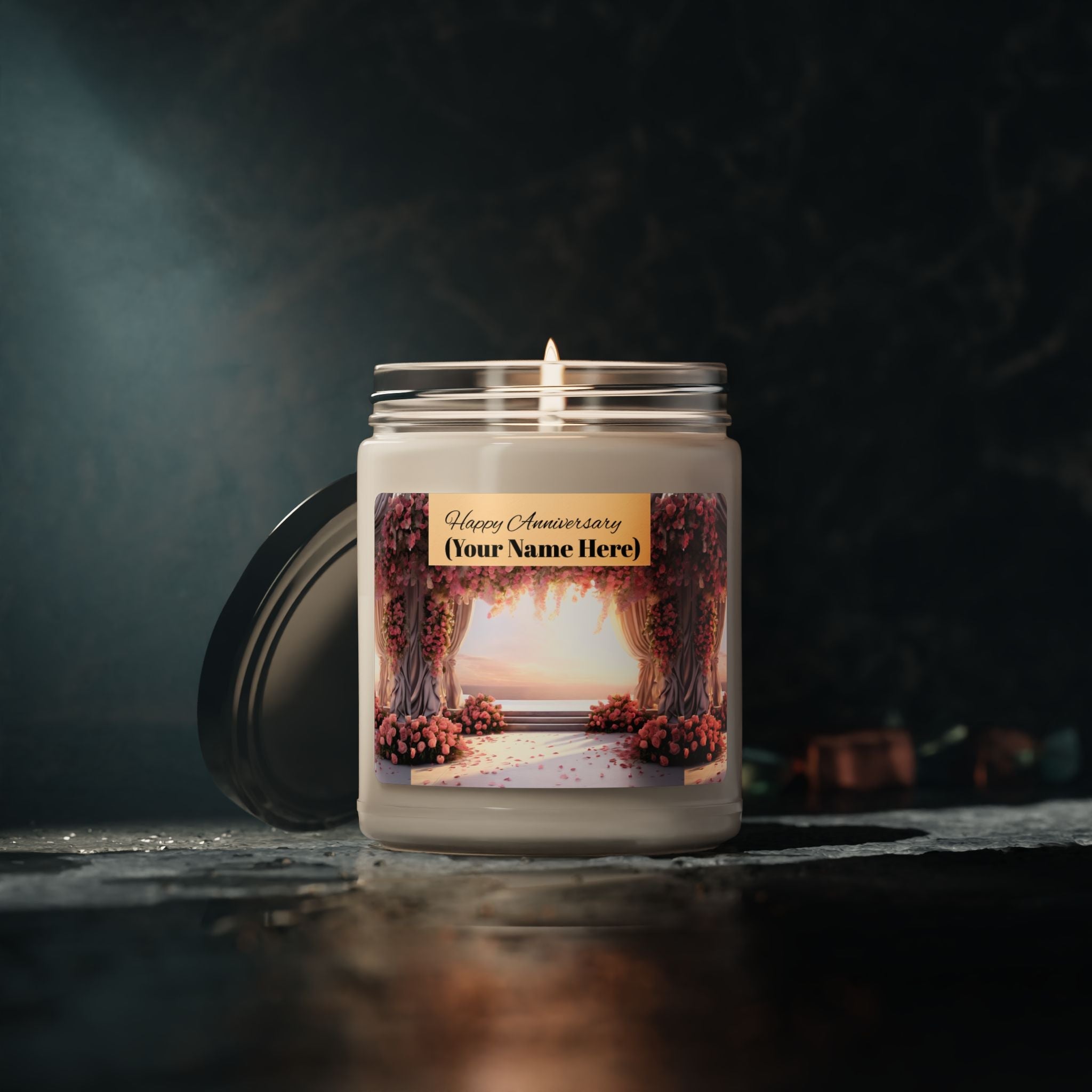 Romantic Floral Wedding/Anniversary Soy Candle, 9 oz - S-Mart Shop Smart Treasures