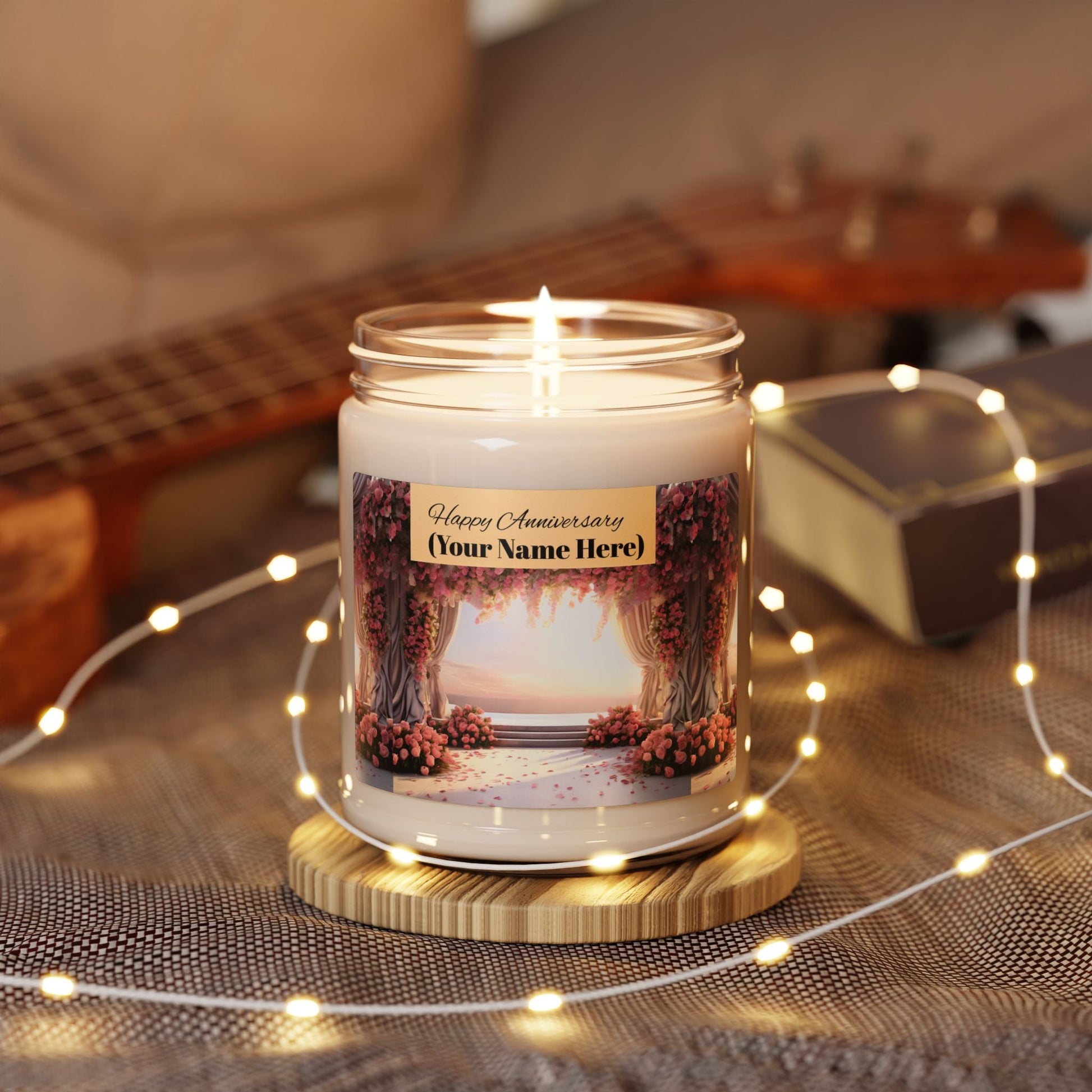 Romantic Floral Wedding/Anniversary Soy Candle, 9 oz - S-Mart Shop Smart Treasures