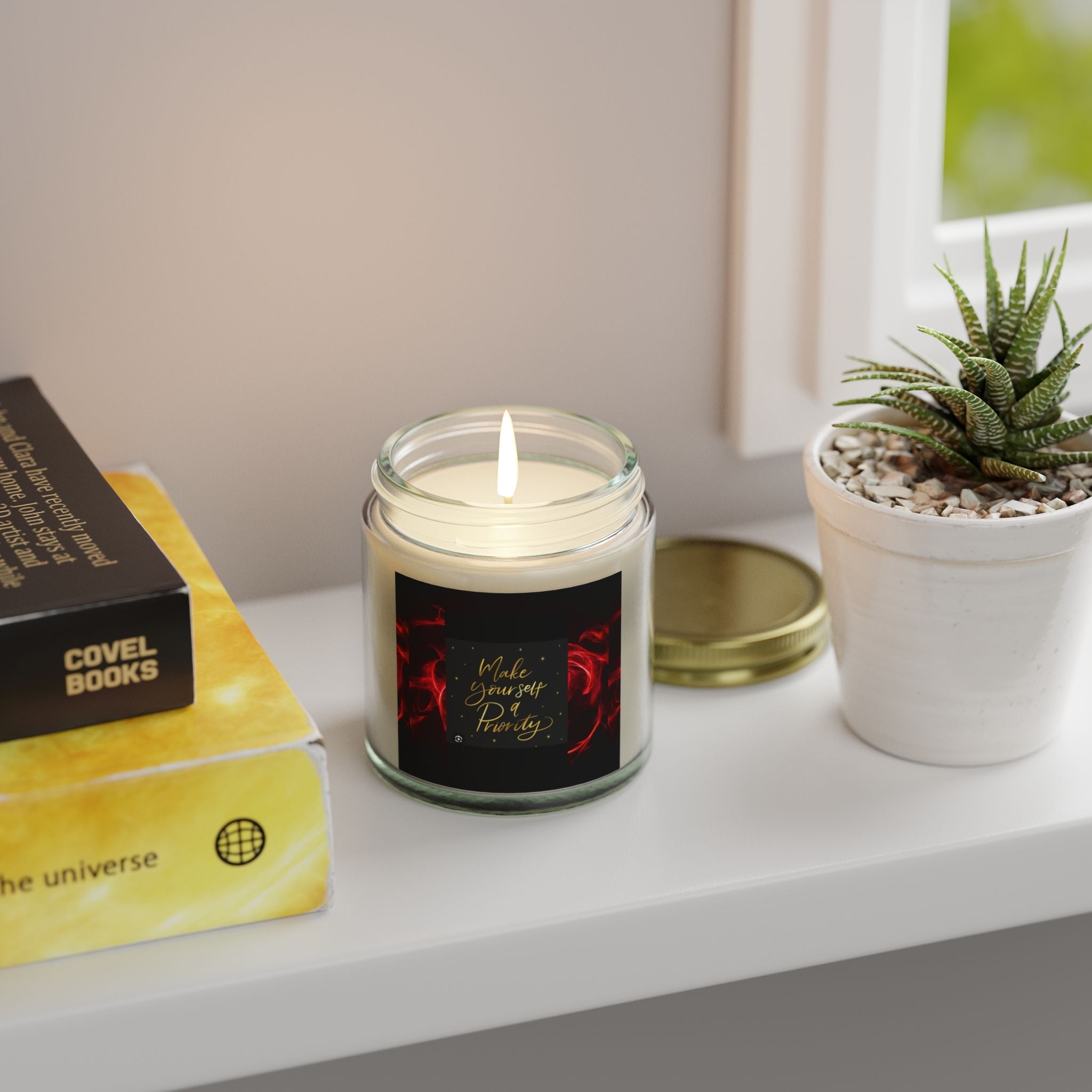 Scented Candles - 'Make Yourself a Priority' - Coconut Apricot Wax (4oz & 9oz) - S-Mart Shop Smart Treasures