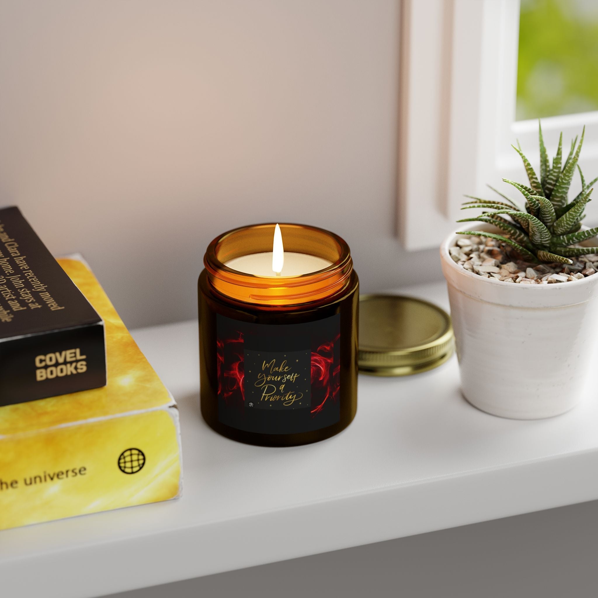Scented Candles - 'Make Yourself a Priority' - Coconut Apricot Wax (4oz & 9oz) - S-Mart Shop Smart Treasures