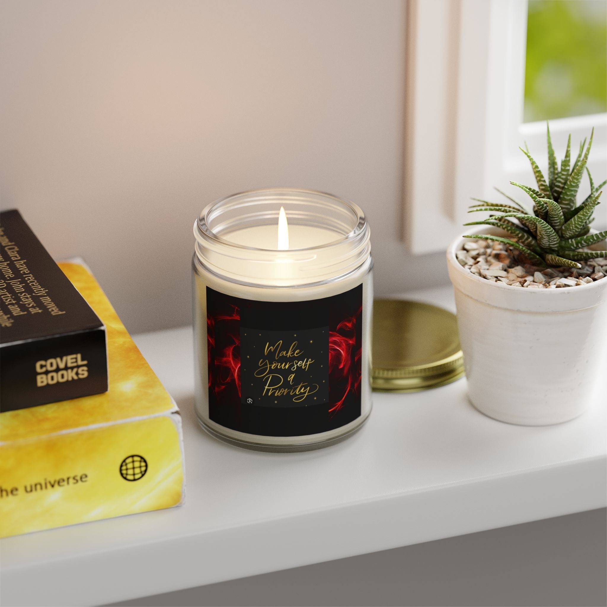 Scented Candles - 'Make Yourself a Priority' - Coconut Apricot Wax (4oz & 9oz) - S-Mart Shop Smart Treasures