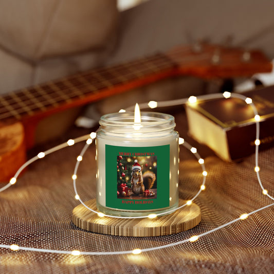 Scented Candles - Merry Christmas Holiday Decor with Festive Squirrel - S-Mart Shop Smart Treasures