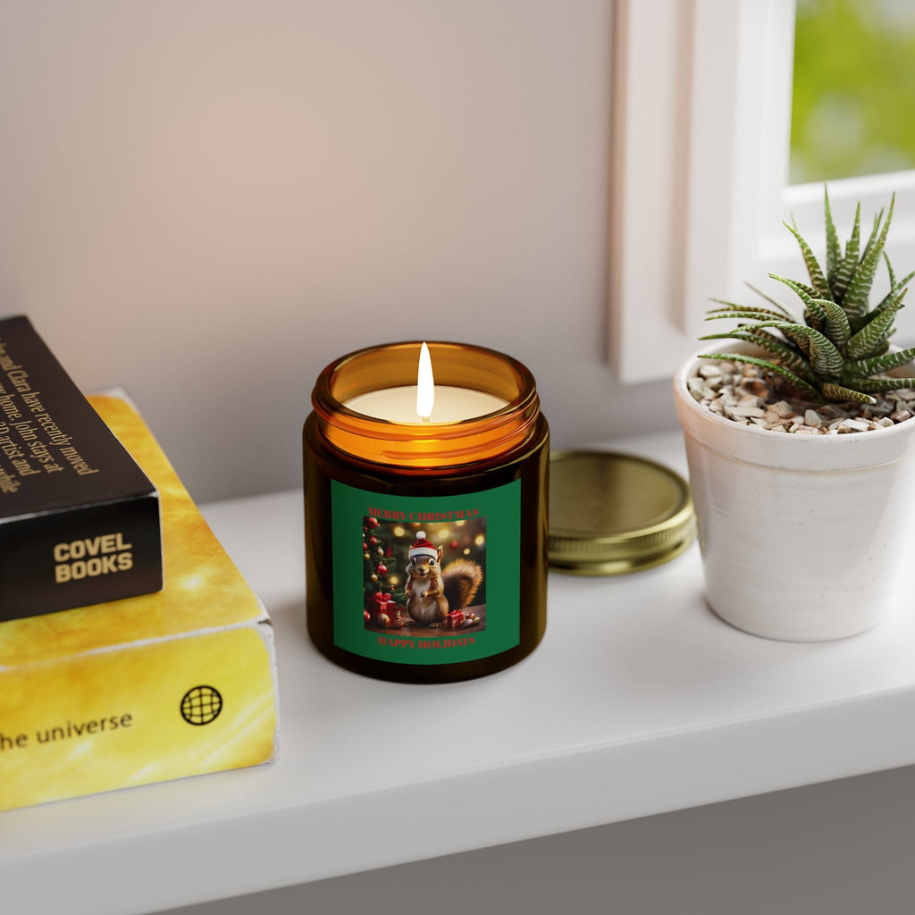 Scented Candles - Merry Christmas Holiday Decor with Festive Squirrel - S-Mart Shop Smart Treasures