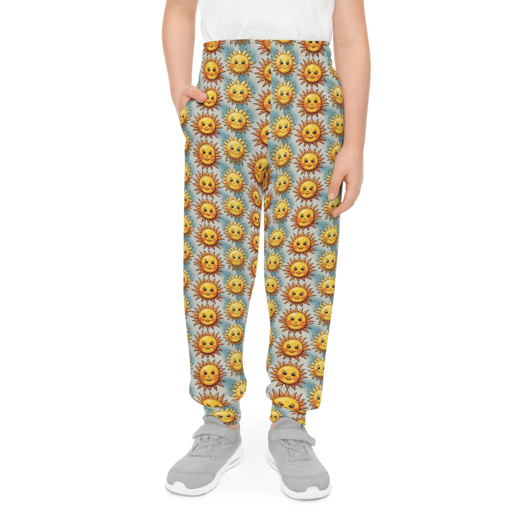 Sunny Days Youth Joggers - Fun & Colorful Sun Pattern for Kids - S-Mart Shop Smart Treasures