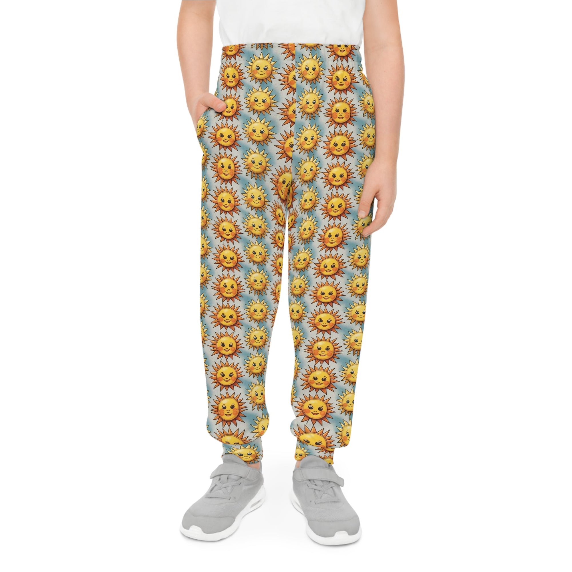 Sunny Days Youth Joggers - Fun & Colorful Sun Pattern for Kids - S - Mart Shop Smart Treasures