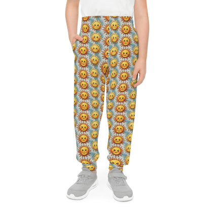 Sunny Days Youth Joggers - Fun & Colorful Sun Pattern for Kids - S-Mart Shop Smart Treasures