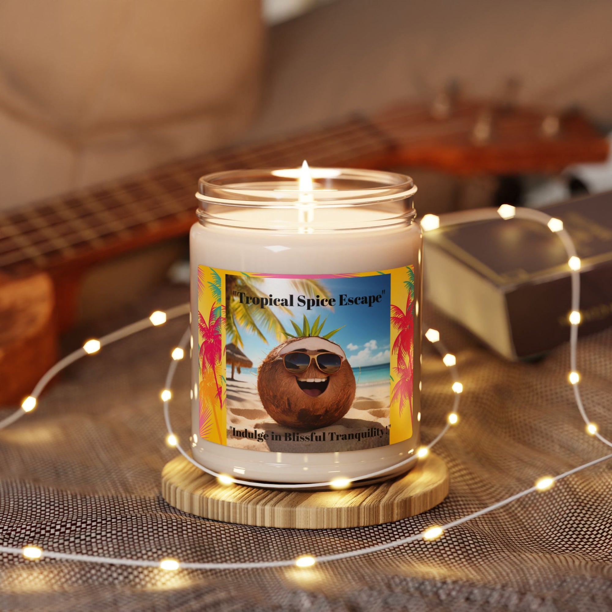 Tropical Spice Escape Scented Soy Candle - Indulge in Blissful Tranquility, 9oz - S - Mart Shop Smart Treasures