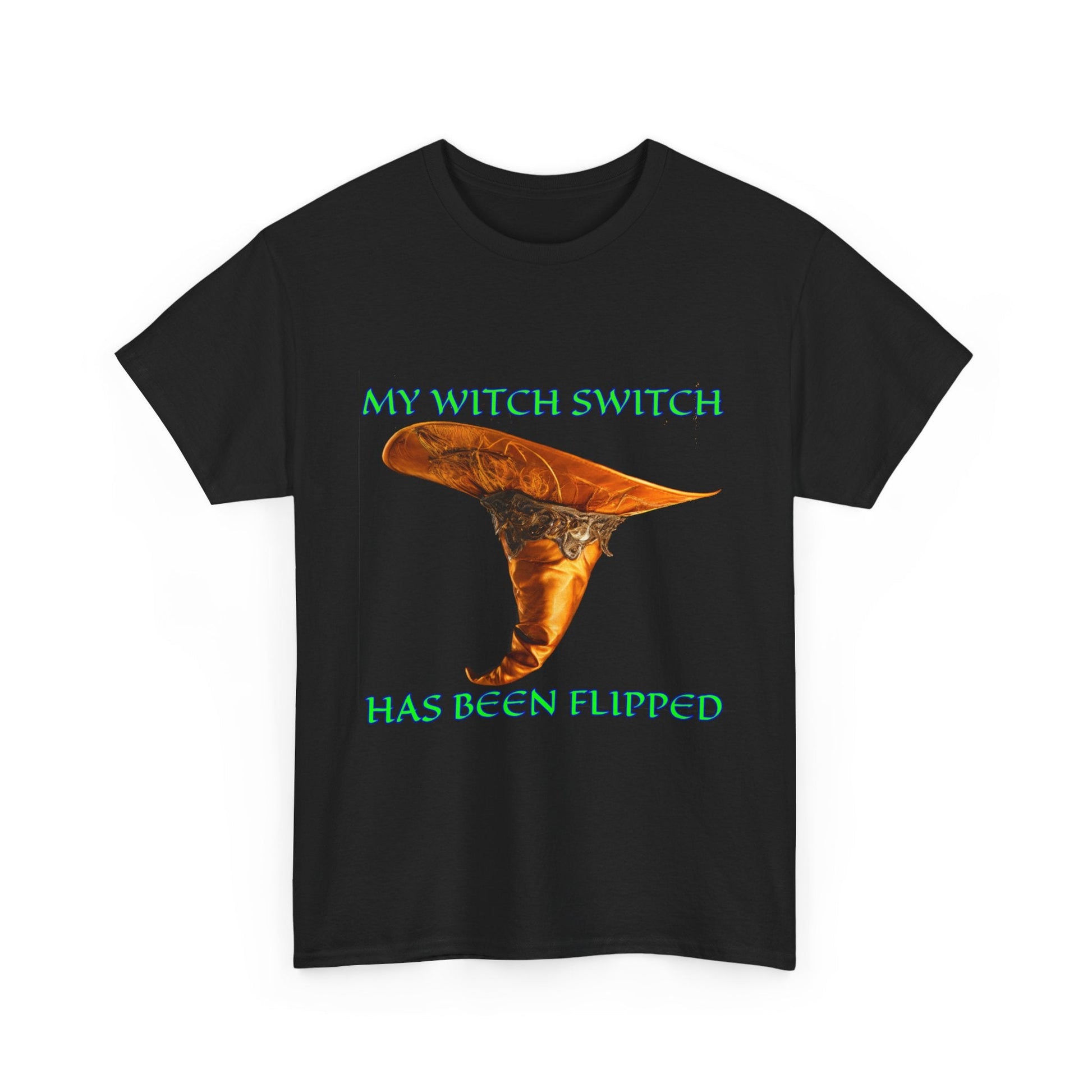 Unisex Heavy Cotton Tee - "My Witch Switch Has Been Flipped" - Perfect for Halloween & Witchcraft Lovers - S-Mart Shop Smart Treasures