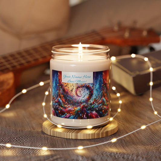 Vibrant Melody Scented Soy Candle - 9oz, Colorful Aromatic Gift for Music Lovers - S-Mart Shop Smart Treasures