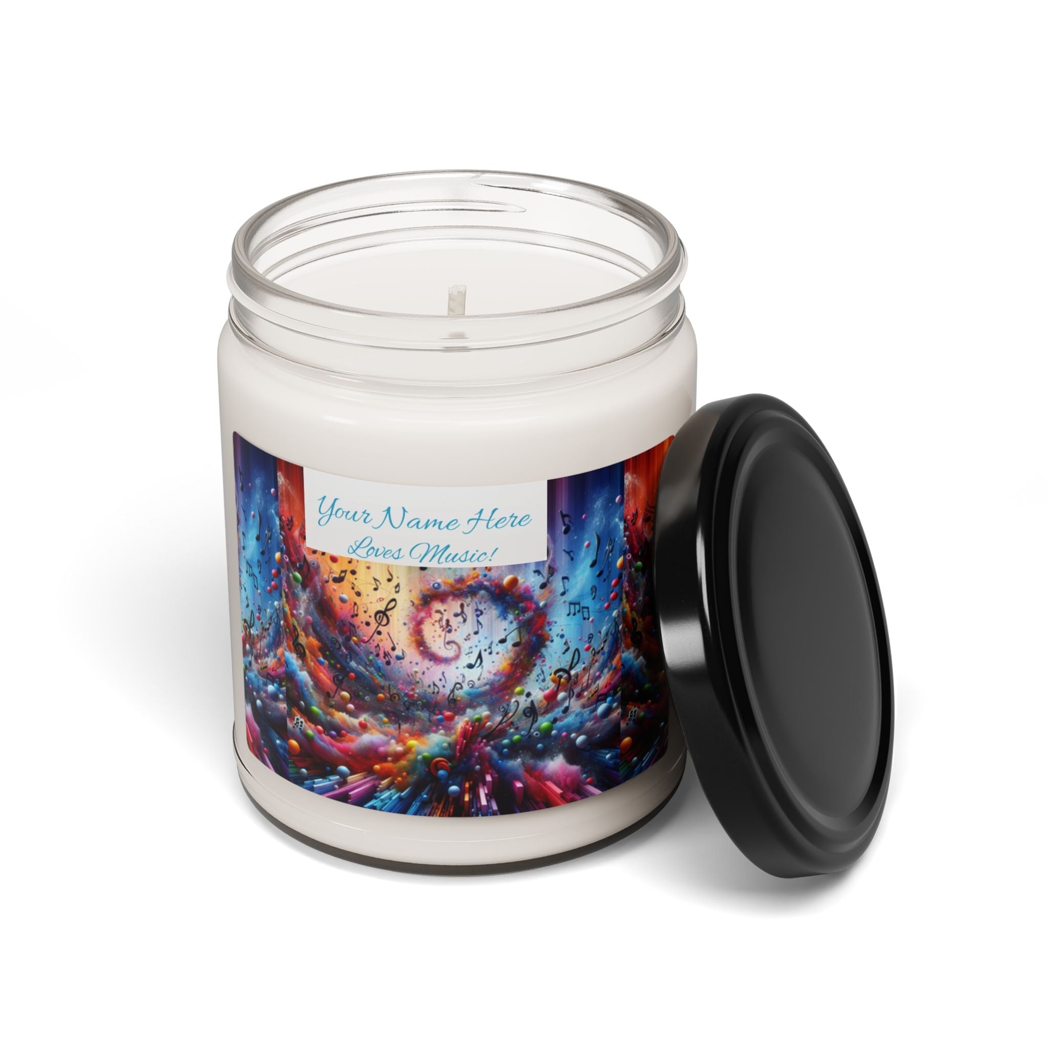 Vibrant Melody Scented Soy Candle - 9oz, Colorful Aromatic Gift for Music Lovers - S-Mart Shop Smart Treasures