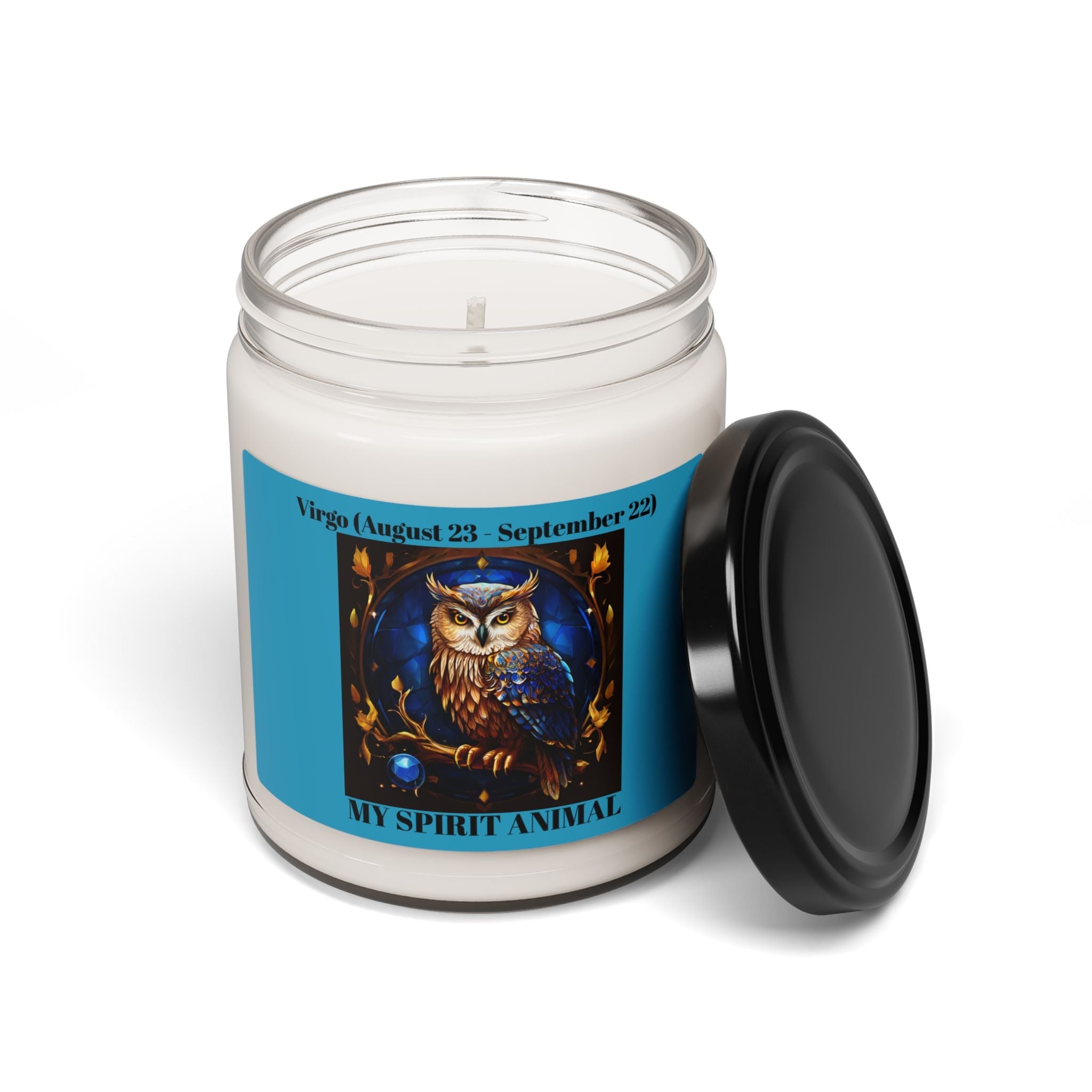 Virgo (August 23 - September 22) Mystical Owl Scented Soy Candle - 9oz Herbal Relaxation Candle for Home Decor - S-Mart Shop Smart Treasures