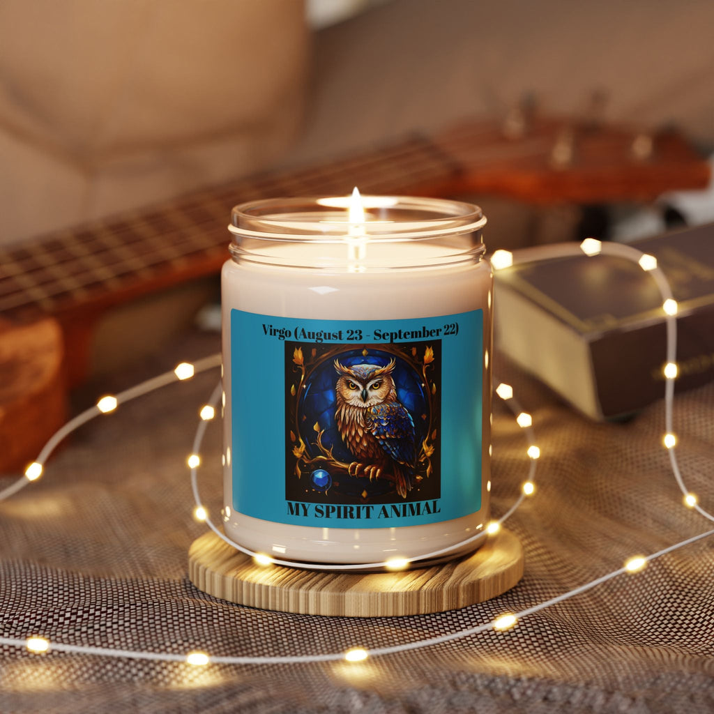 Virgo (August 23 - September 22) Mystical Owl Scented Soy Candle - 9oz Herbal Relaxation Candle for Home Decor - S-Mart Shop Smart Treasures